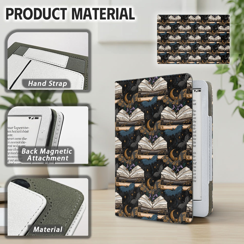 Book dragons at night booish vegan PU cover for Kindle paperwhite 11th and 12th generation