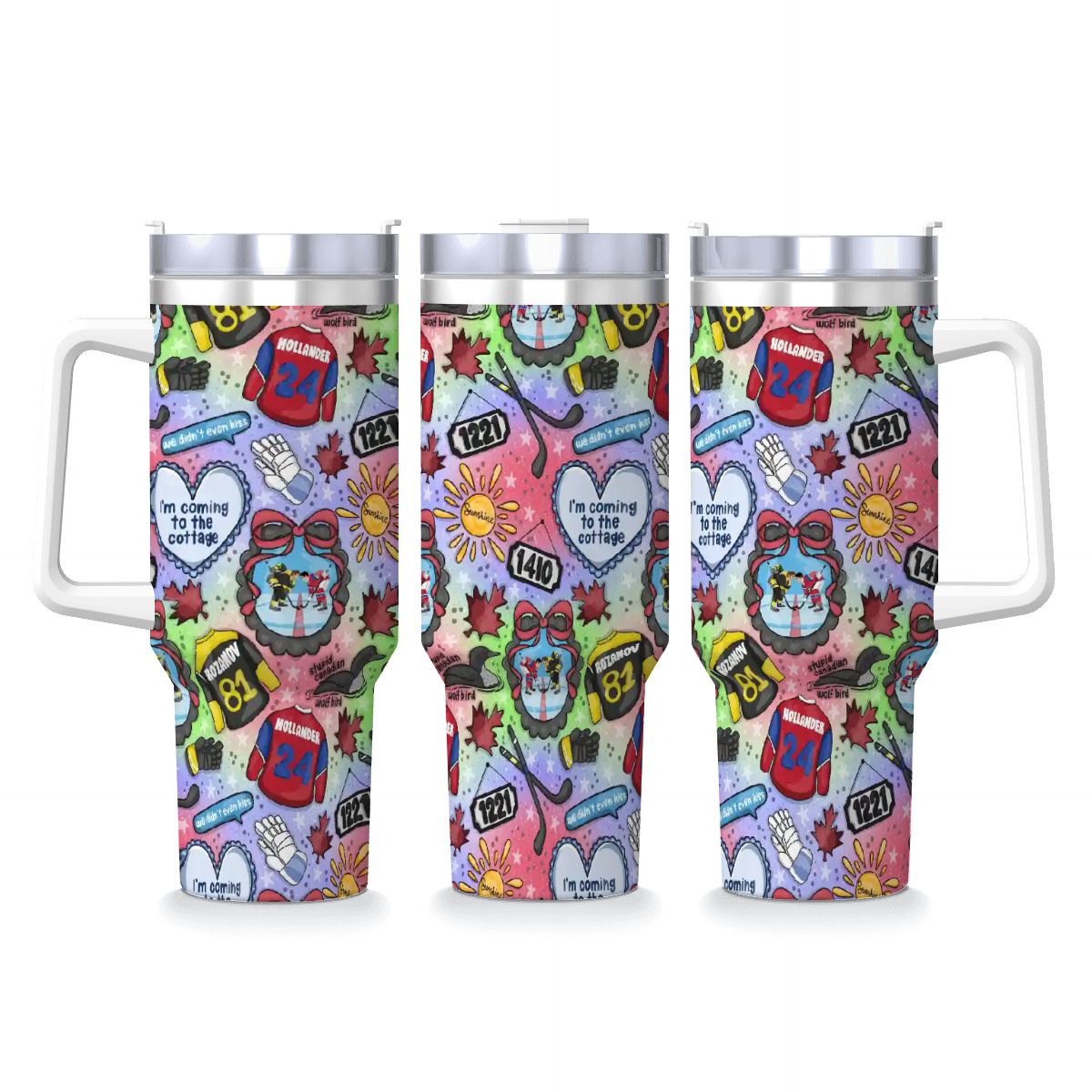 Heated Hockey mm romance bookish 40oz travel mug