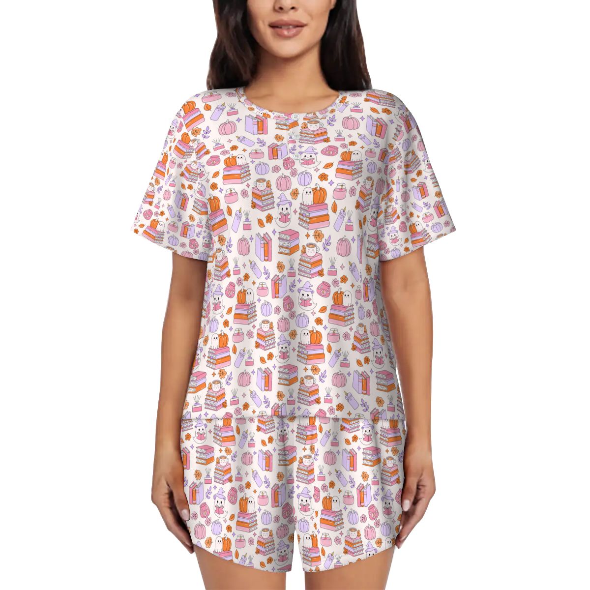 Bookish ghosts books and pumpkins pjs pajamas pyjamas