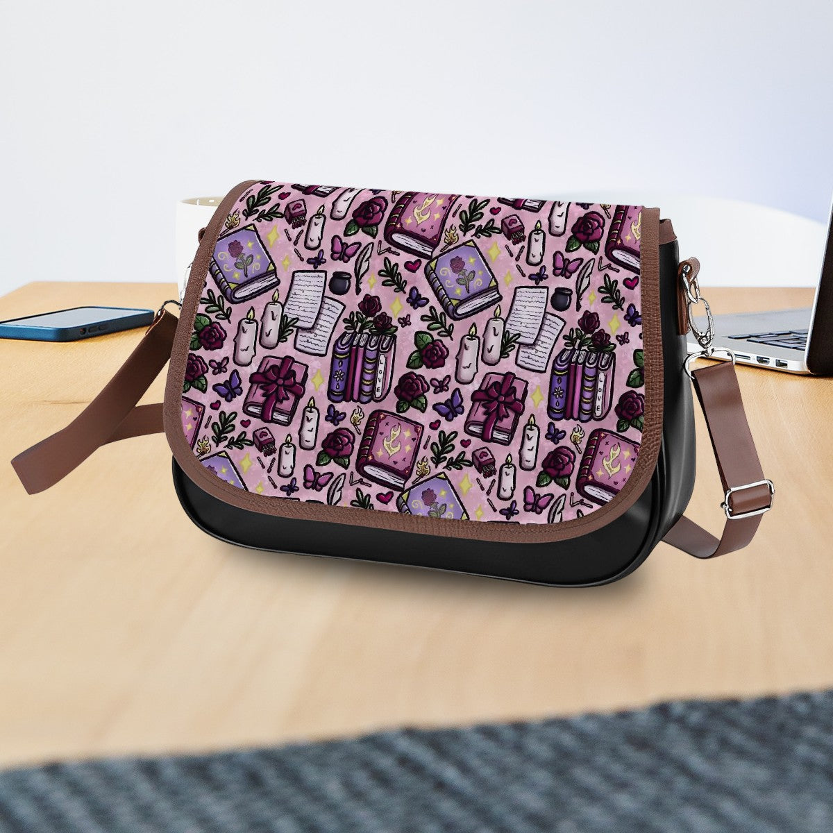 Slow burn romance bookish handbag satchel style bag