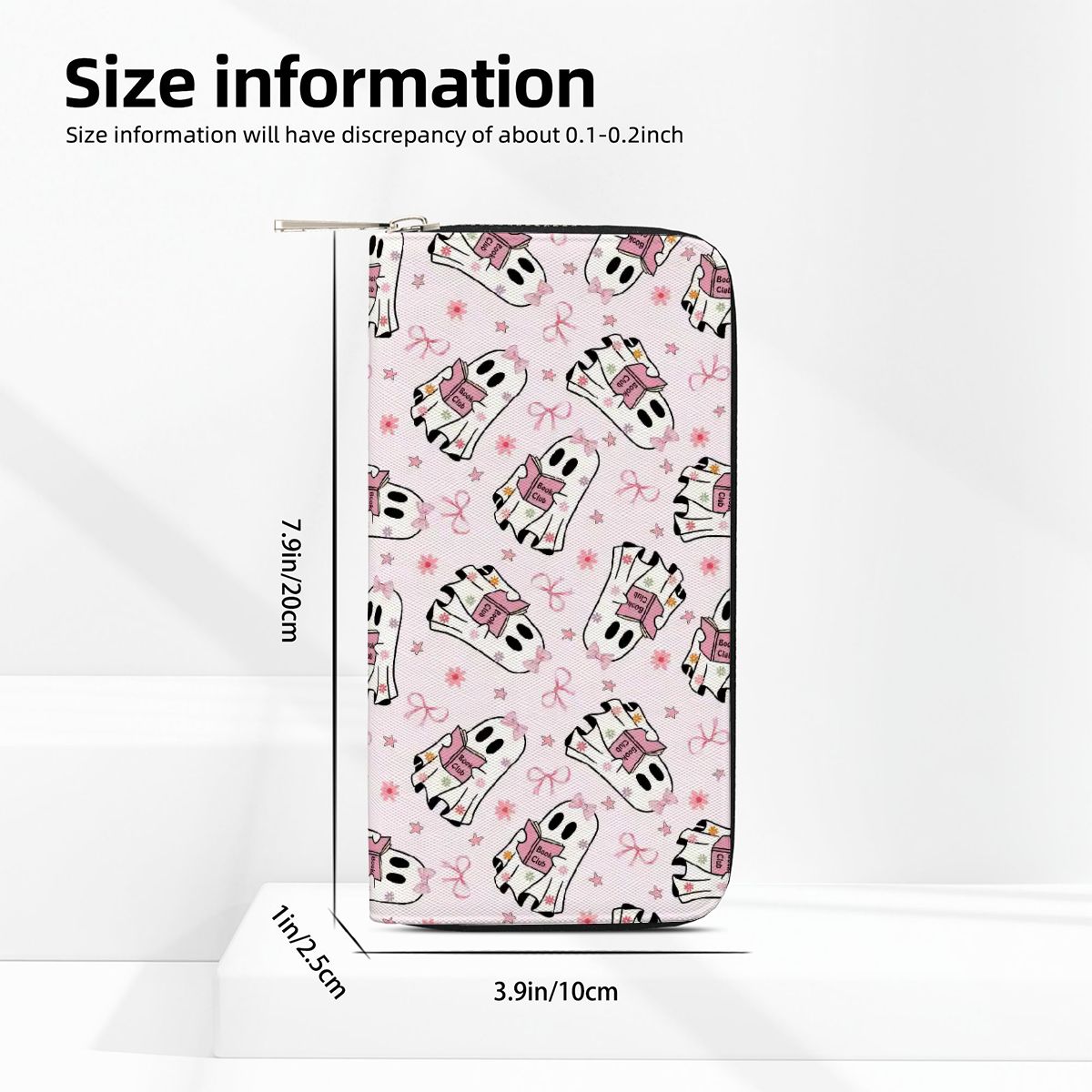 Cute book club ghost bookish vegan leather wallet purse