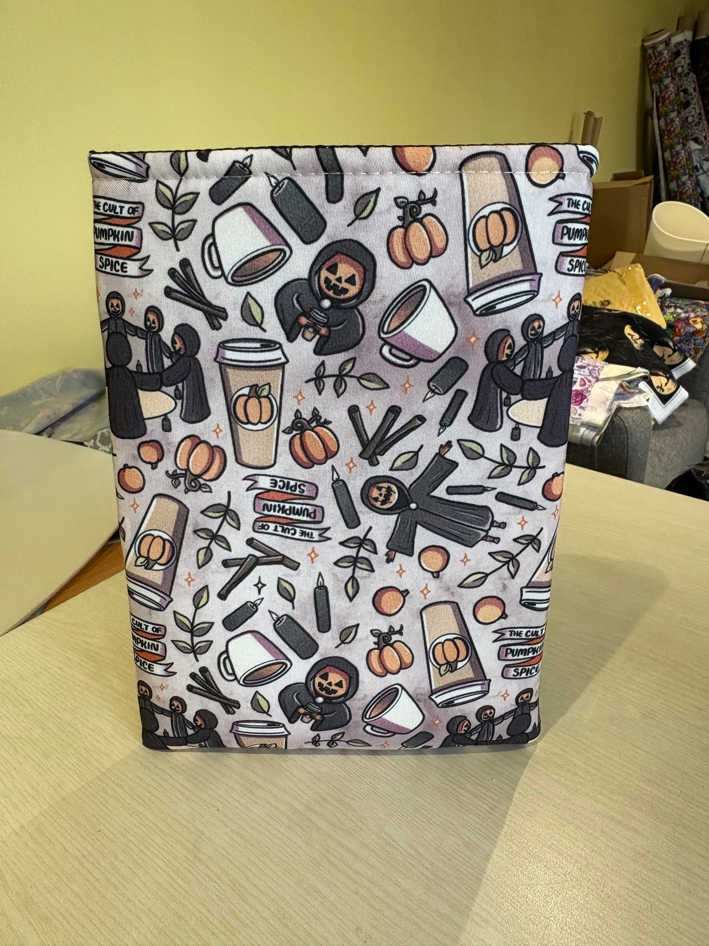 The cult of pumpkin spice autumn fall booksleeve book cover book pouch bookbestie book sleeve pattern may vary book jackets, fabric dust jackets
