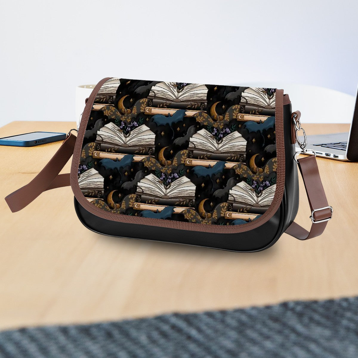 Book dragons at night bookish bag satchel handbag