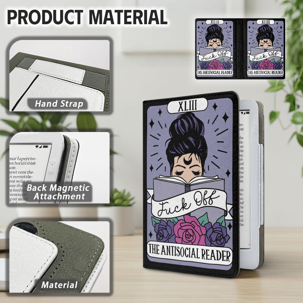The antisocial sweary reader bookish vegan leather PU cover for Kindle paperwhite 11th 12th gen