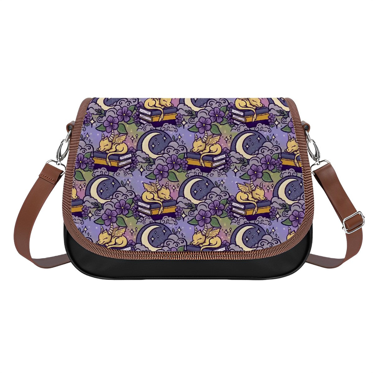 Sleeping gold book dragons bookish satchel handbag