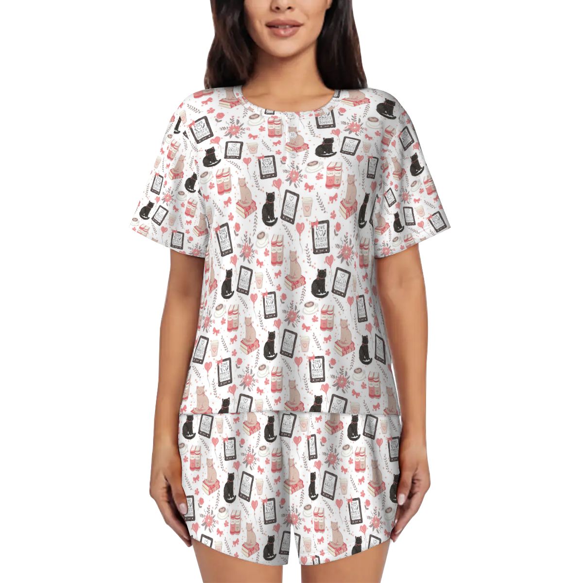 Love cats and e-readers bookish pyjamas pajamas pjs