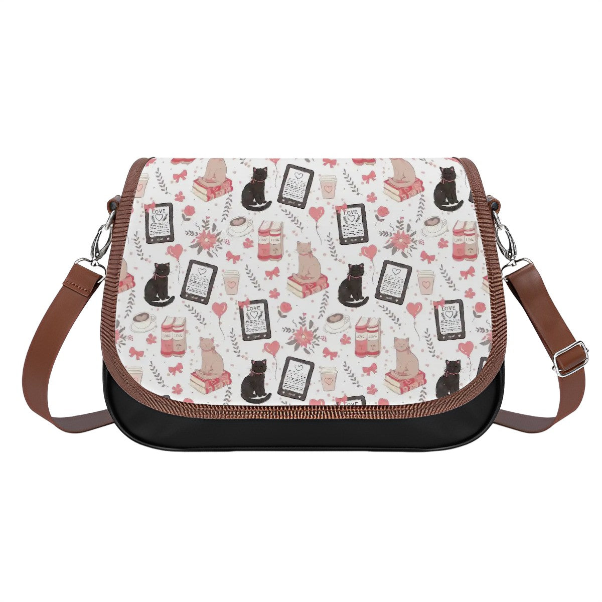 Love cats e-reader bookish handbag satchel style handbag