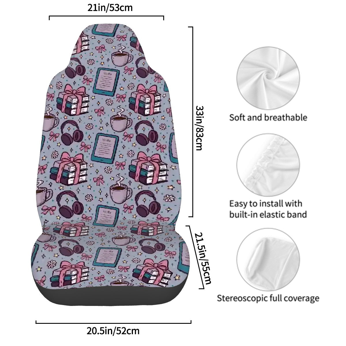 Reading time bookish Car Front Seat Covers