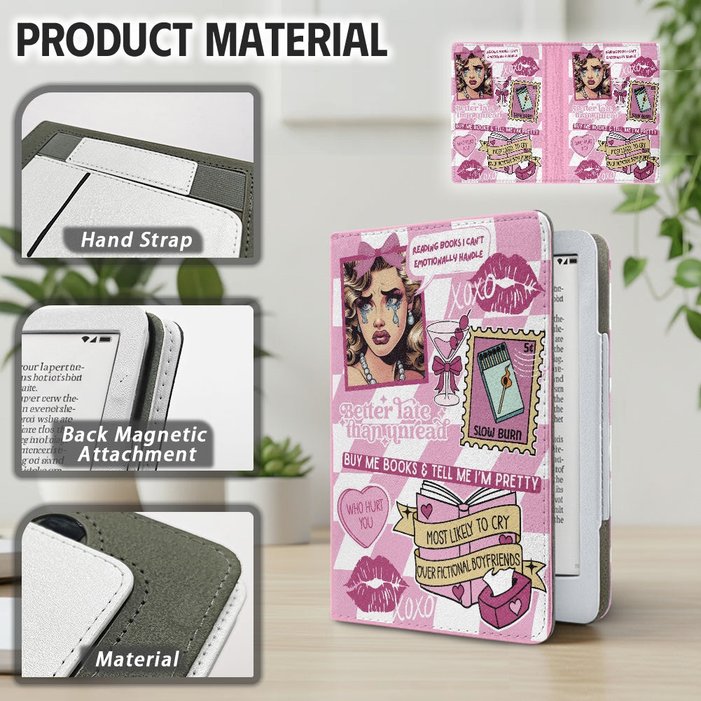 Glam reader PU cover for Kindle paperwhite 11th 12th gen vegan leather wallet style case