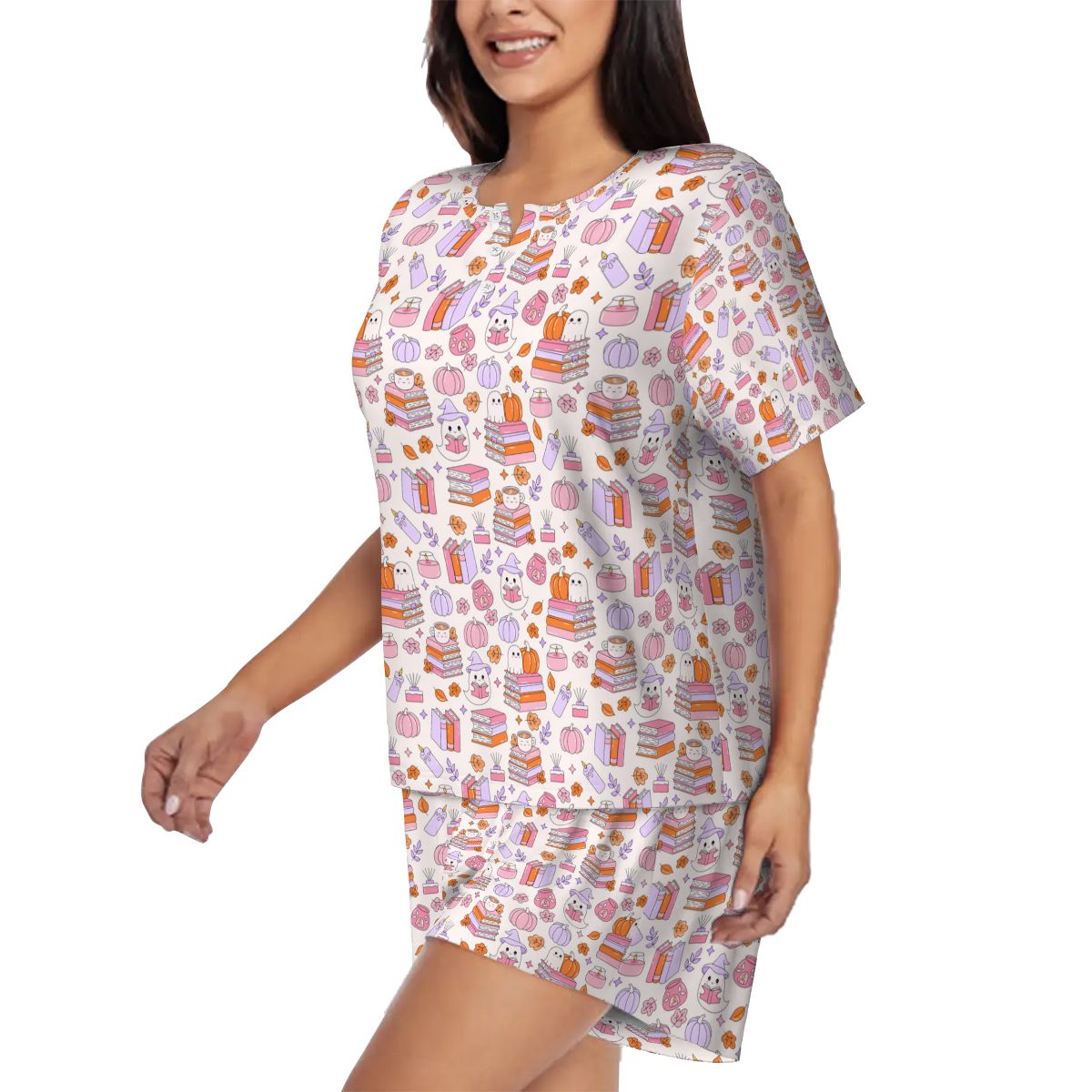 Bookish ghosts books and pumpkins pjs pajamas pyjamas