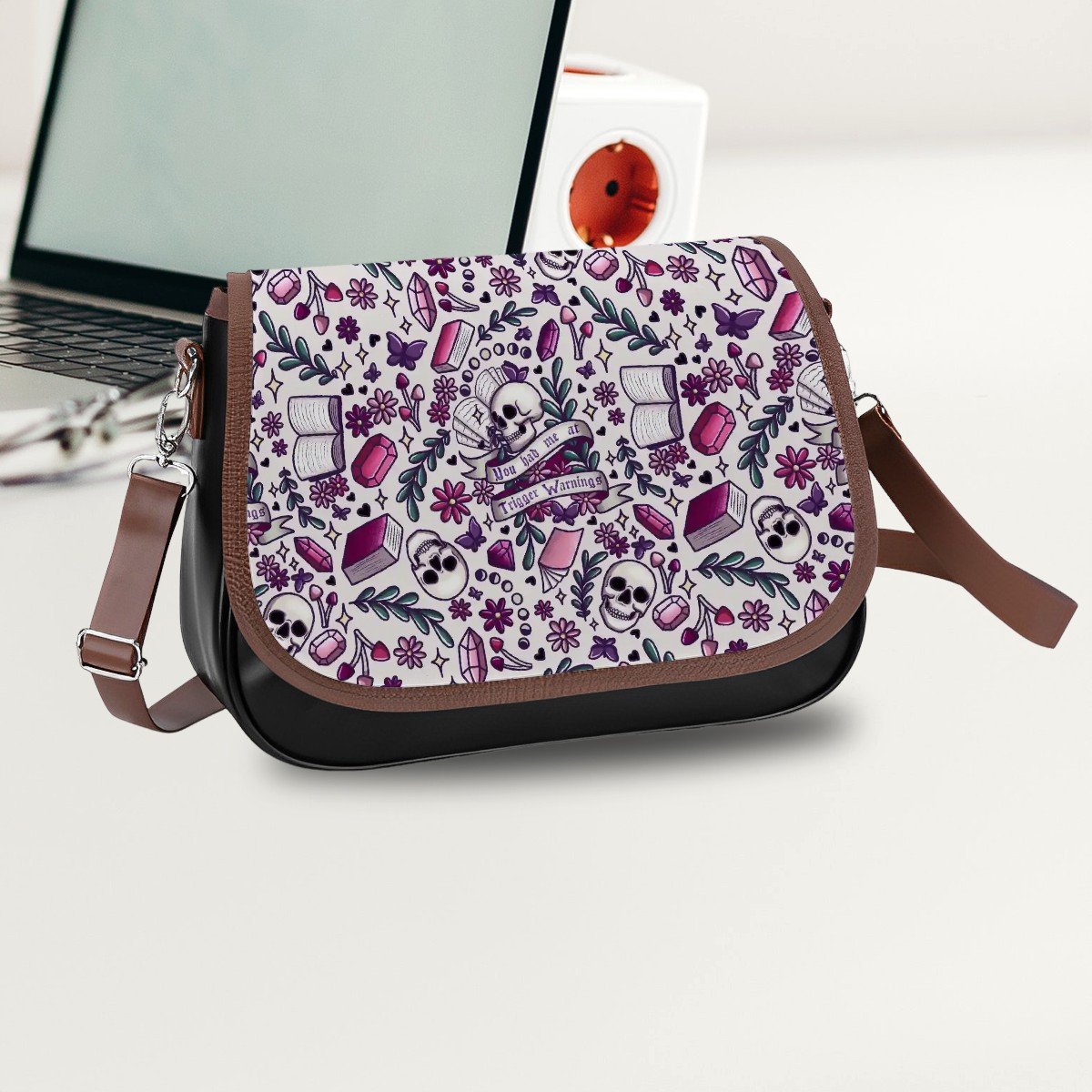 You had me at trigger warning vegan Leather Shoulder Bag dark romance reader handbag