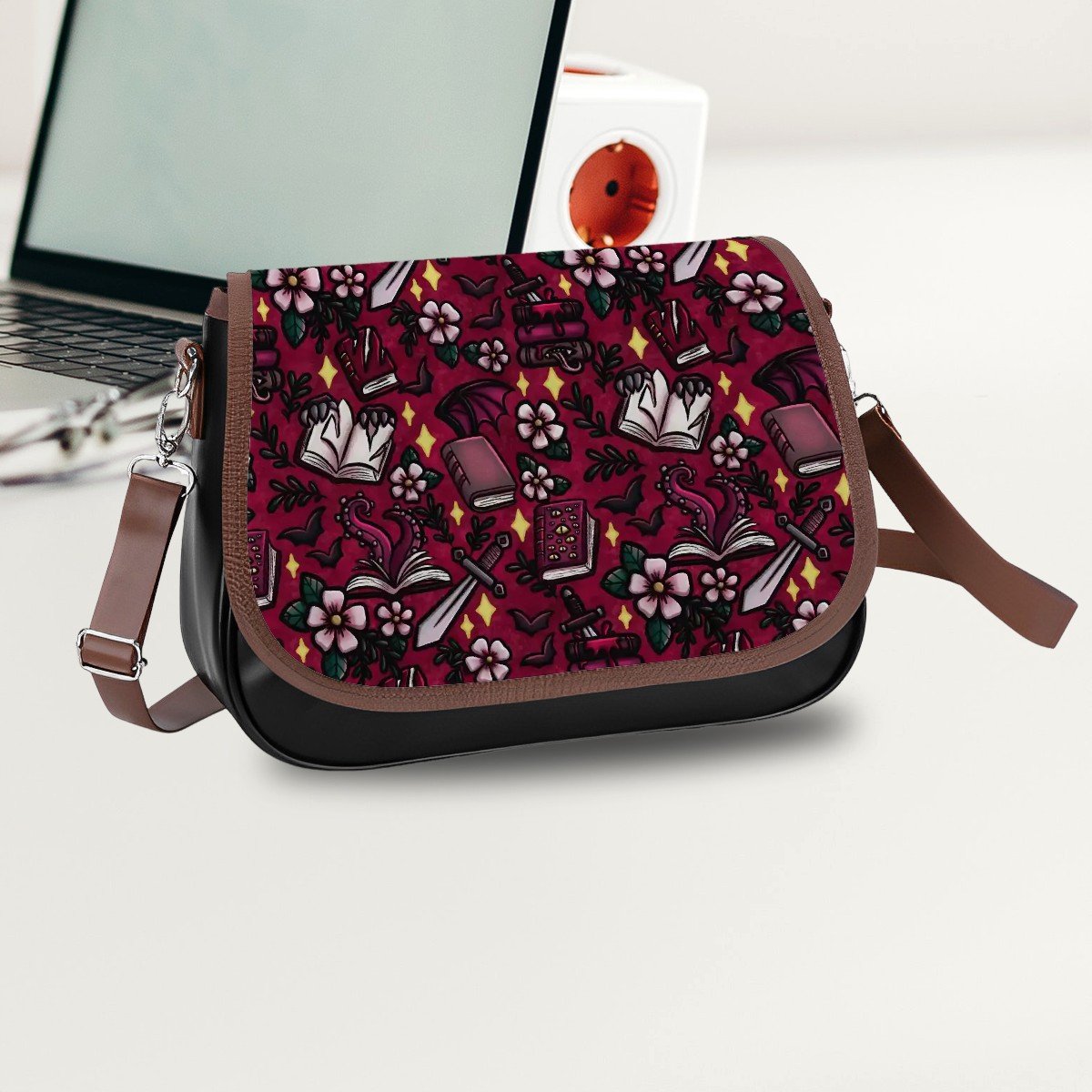 Omegaverse Monster romance vegan Leather Shoulder Bag bookish handbag