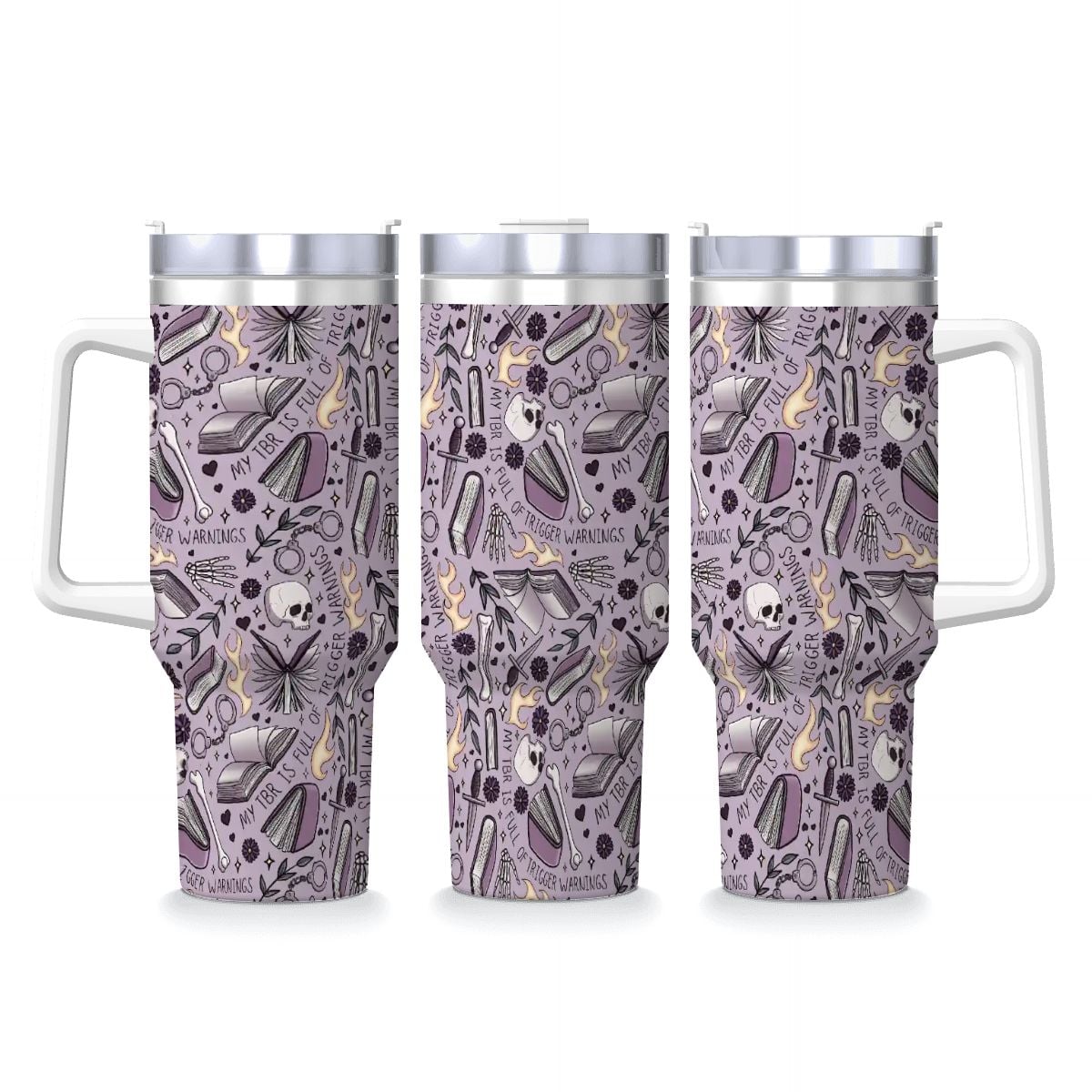 My TBR is full of trigger warnings bookish 40oz travel mug