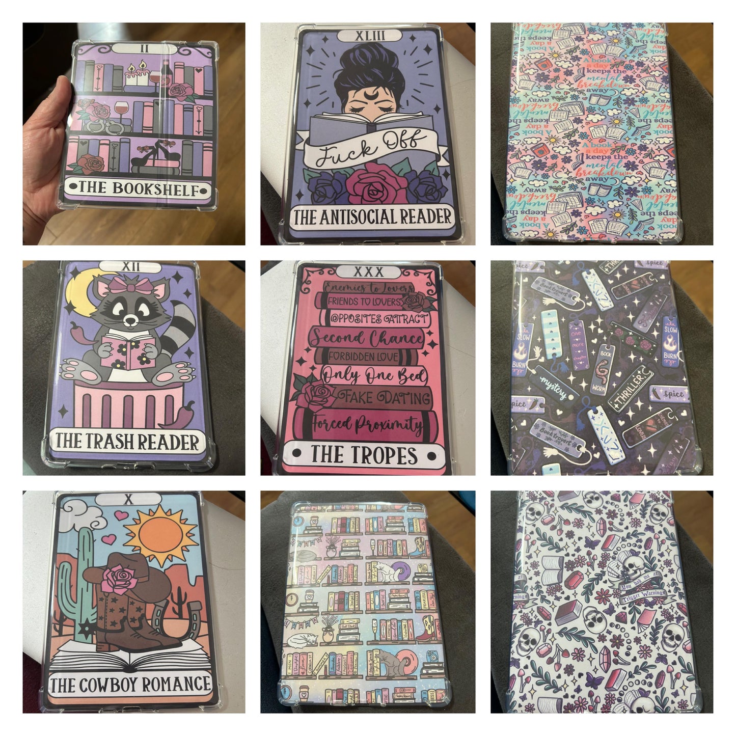 Smutty bookish retro tattoo style kindle e reader insert for clear case, kindle accessory, kindle, paperwhite, oasis, scribe 10th 11th ge