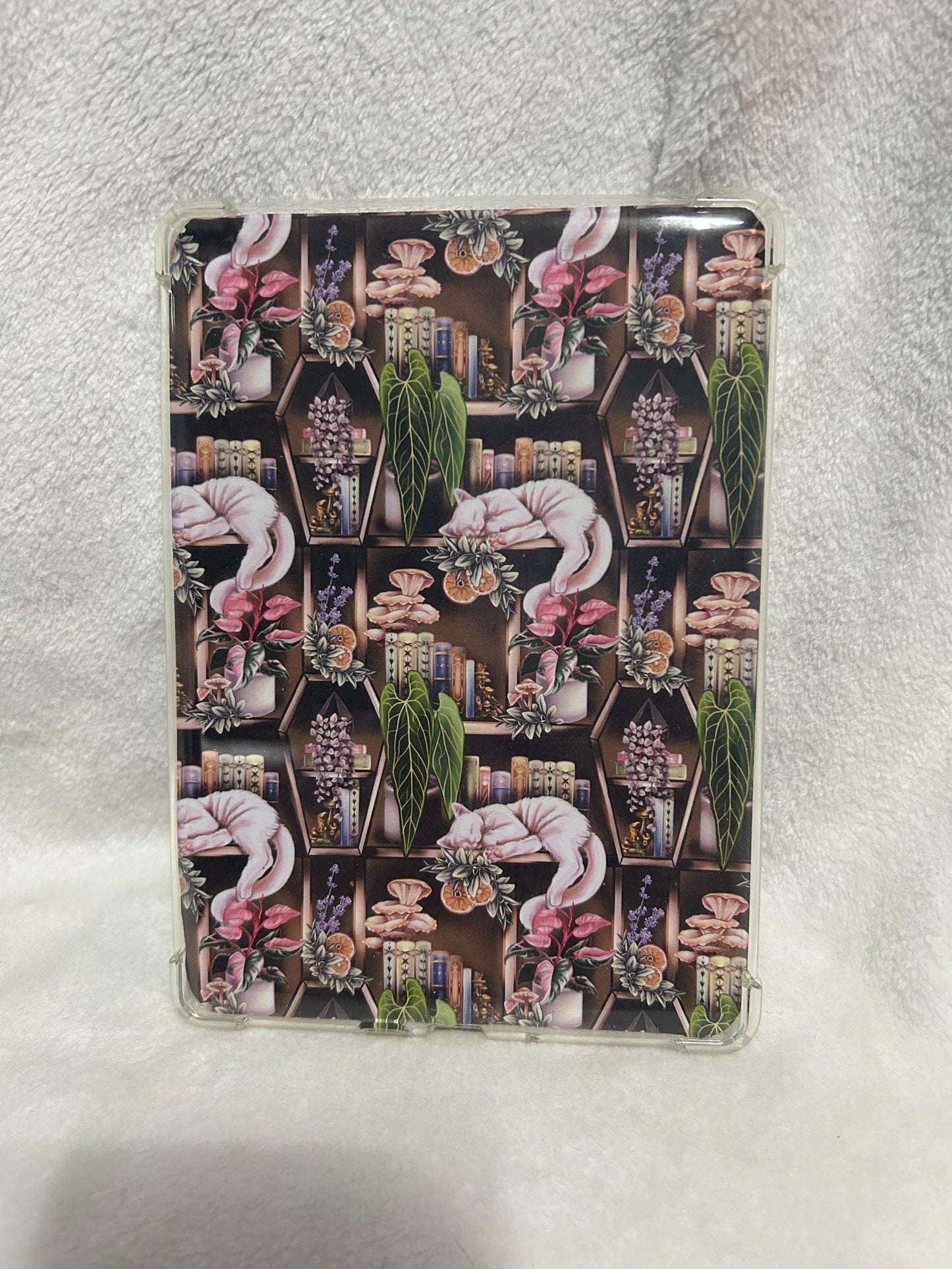 Cats on a bookshelf bookish kindle e reader insert for clear case, kindle accessory, kindle, paperwhite, oasis, scribe 10th 11th 12th gen