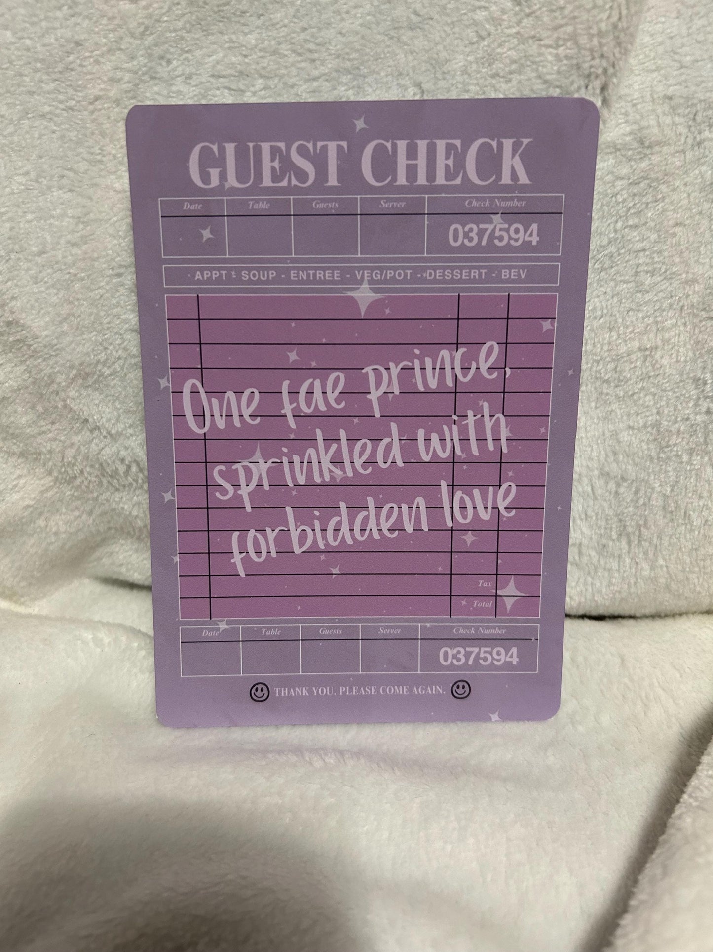Guest check one fae prince forbidden trope kindle e reader insert card for clear case, kindle accessory decoration, kindle, paperwhite, oas
