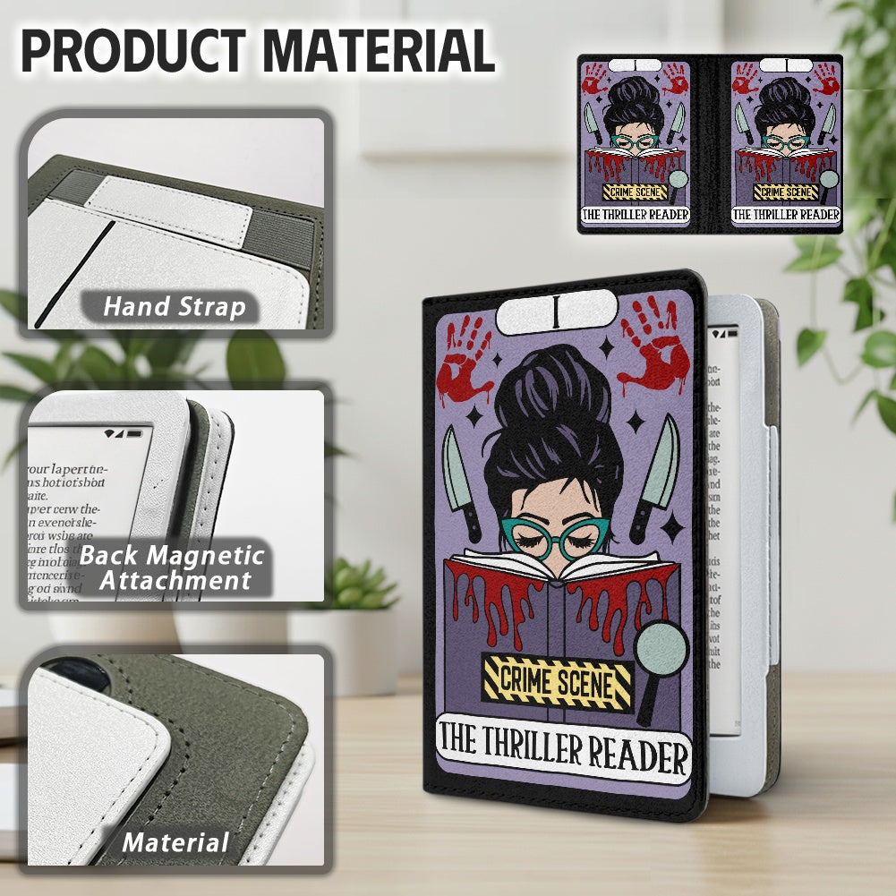 The thriller reader bookish vegan leather PU cover for Kindle paperwhite 11th 12th gen