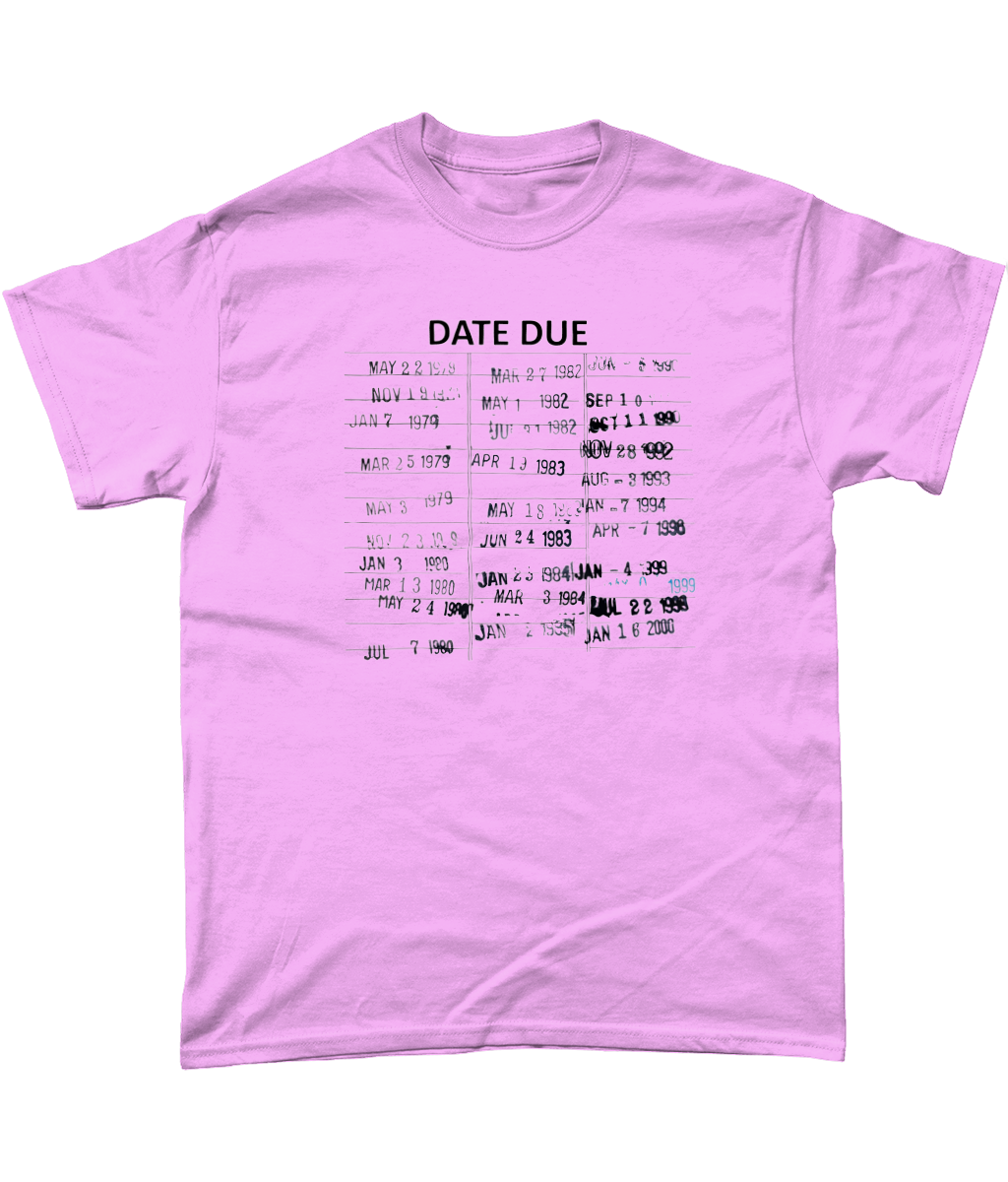 Due date library stamps bookish t-shirt