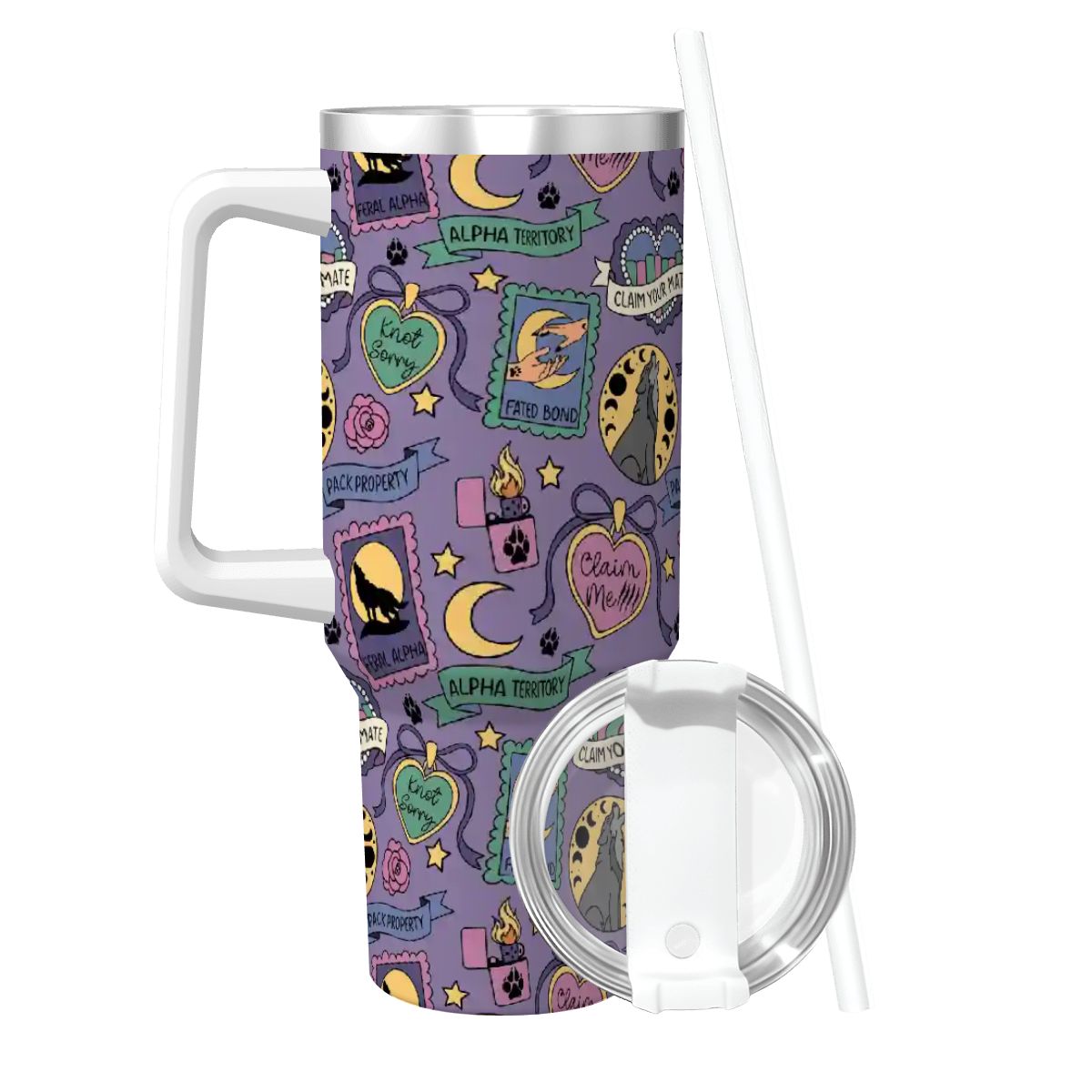 Omegaverse shifter romance bookish travel mug 40oz