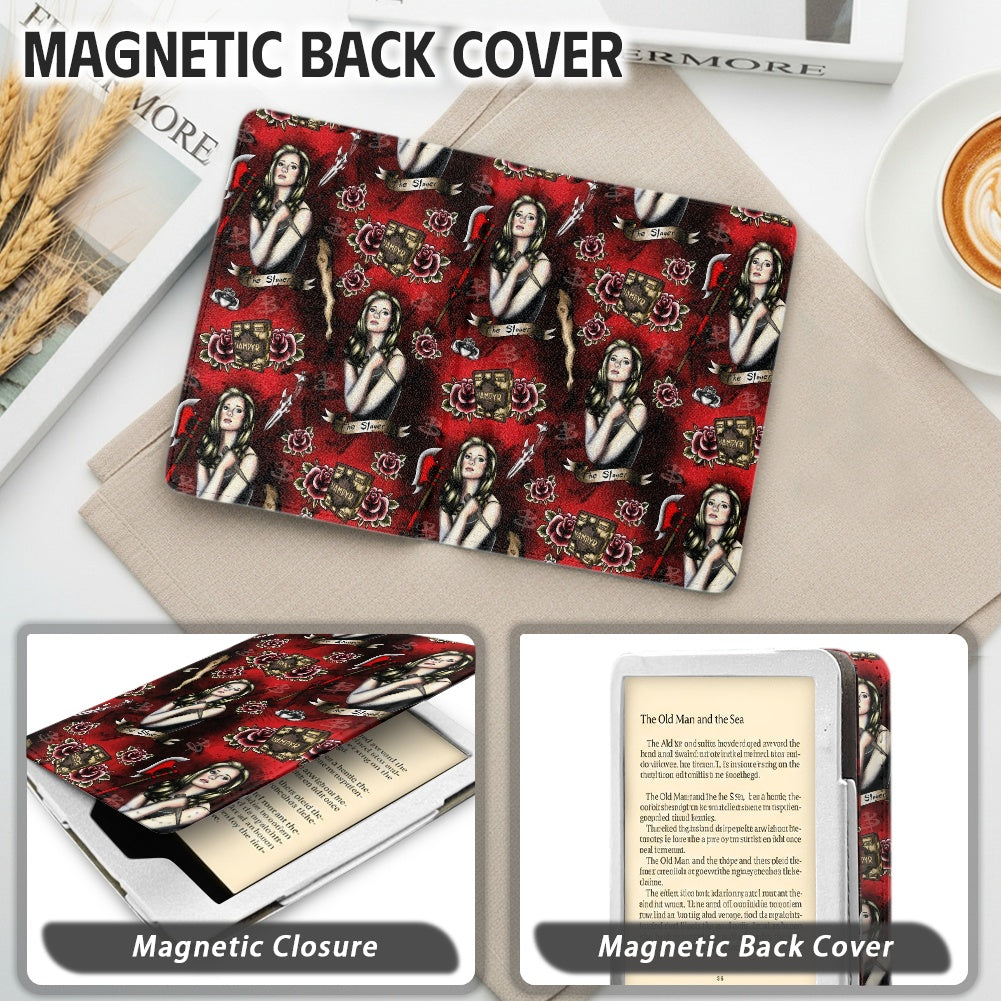 The Slayer PU cover for Kindle paperwhite 11th 12th gen vegan leather wallet style case