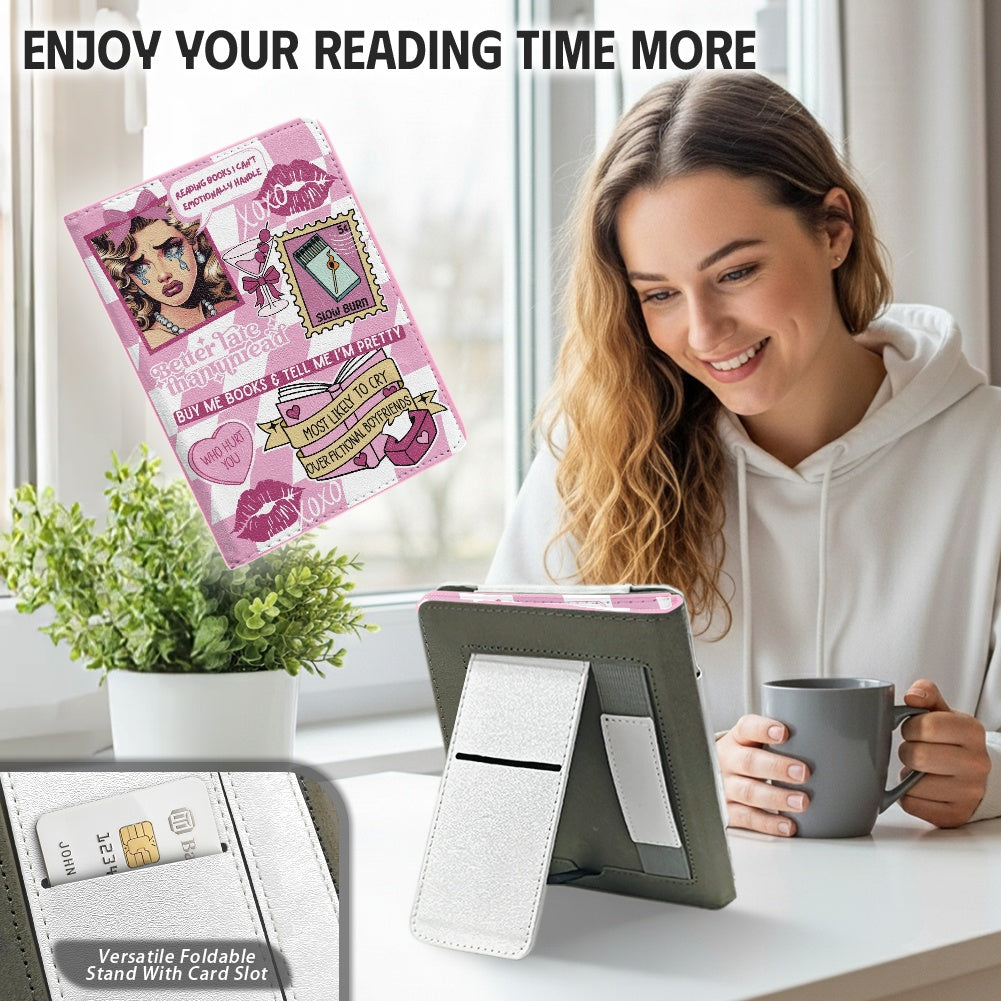 Glam reader PU cover for Kindle paperwhite 11th 12th gen vegan leather wallet style case