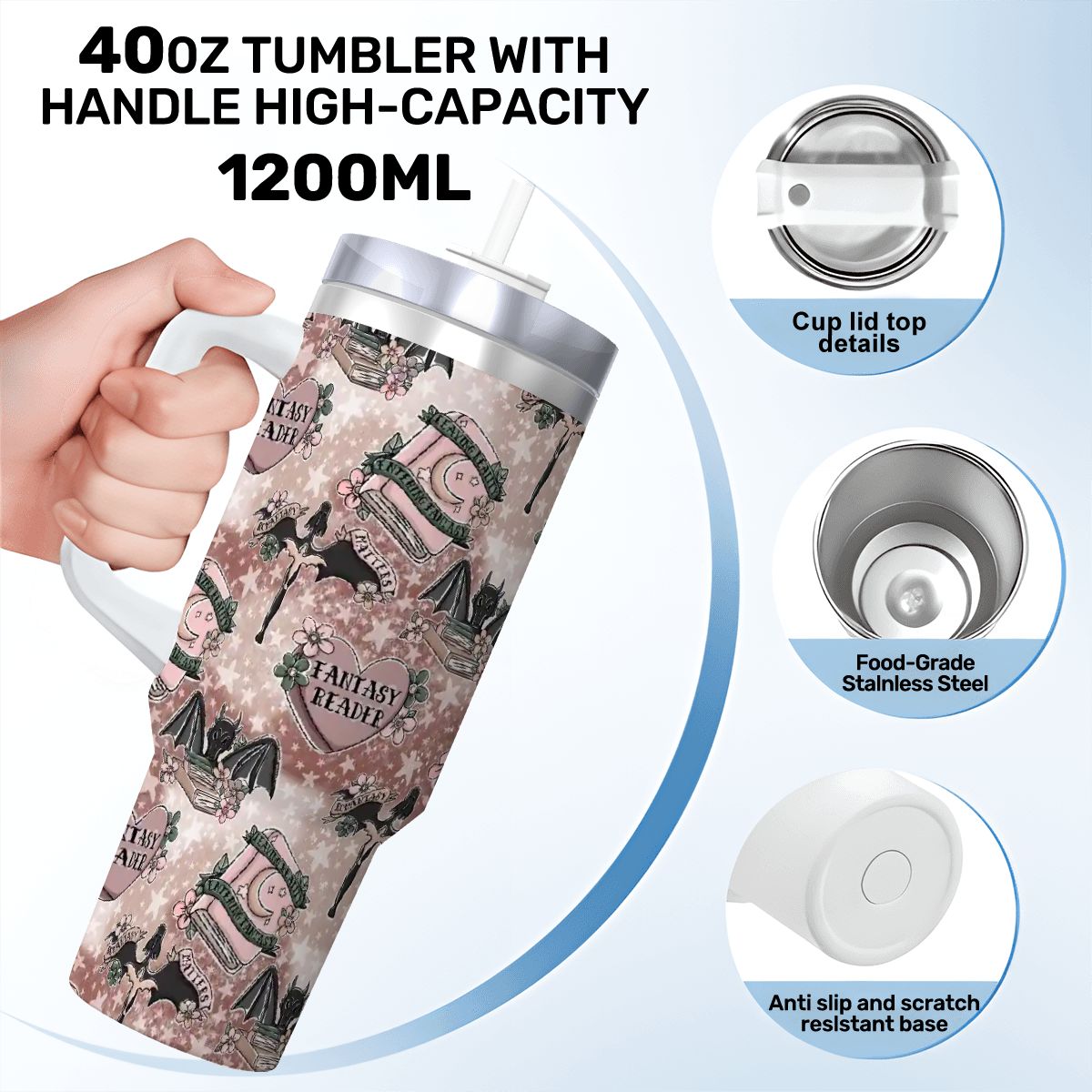 Fantasy matters romantasy bookish 40oz travel mug