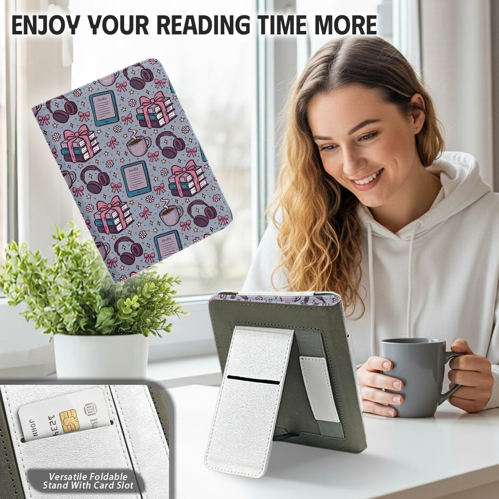 Reading time vegan leather bookish PU cover for Kindle paperwhite 11th 12th gen