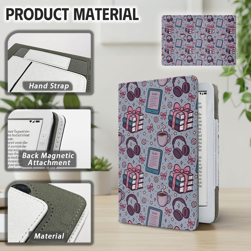 Reading time vegan leather bookish PU cover for Kindle paperwhite 11th 12th gen