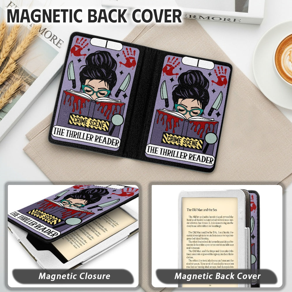 The thriller reader bookish vegan leather PU cover for Kindle paperwhite 11th 12th gen