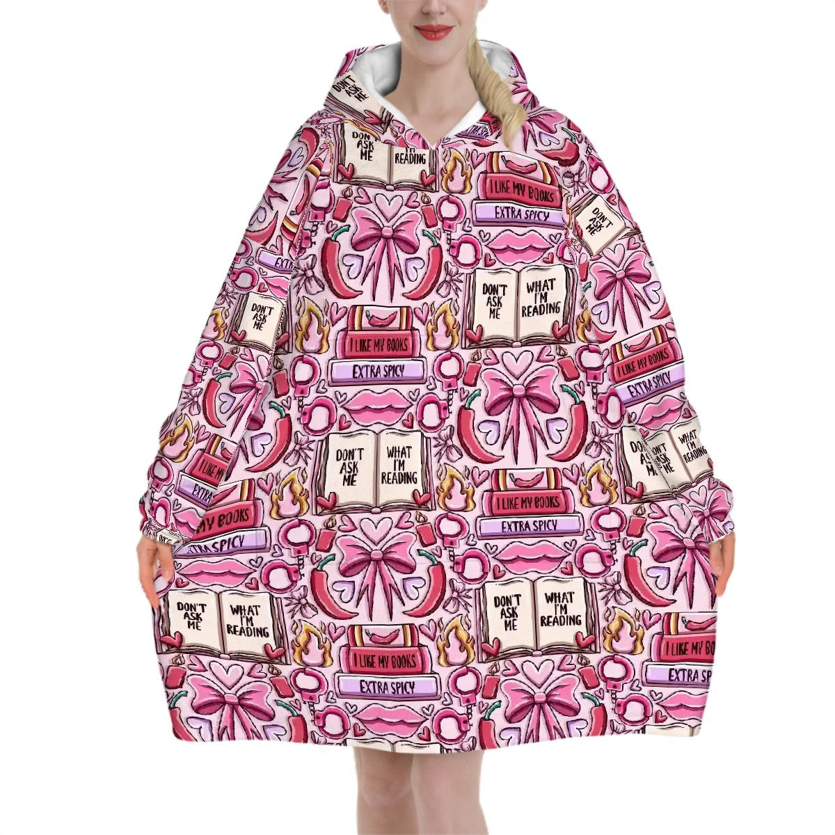 Don't ask what I'm reading spicy romance bookish hooded blanket