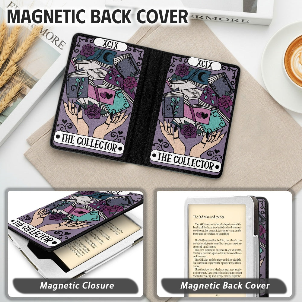 The collector tarot style PU cover for Kindle paperwhite 11th 12th generation wallet style e-reader case in vegan leather