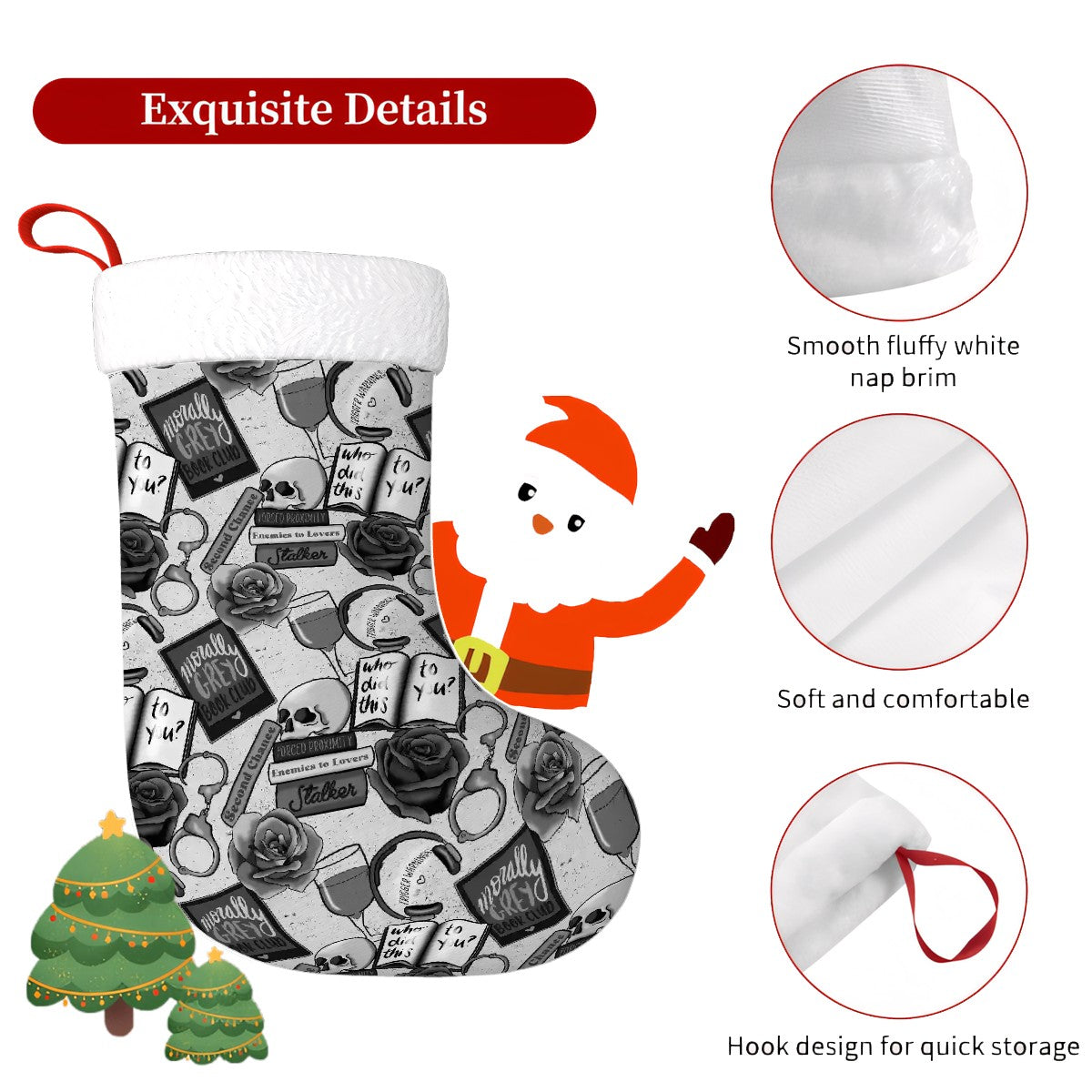 Morally grey dark romance bookish christmas stocking