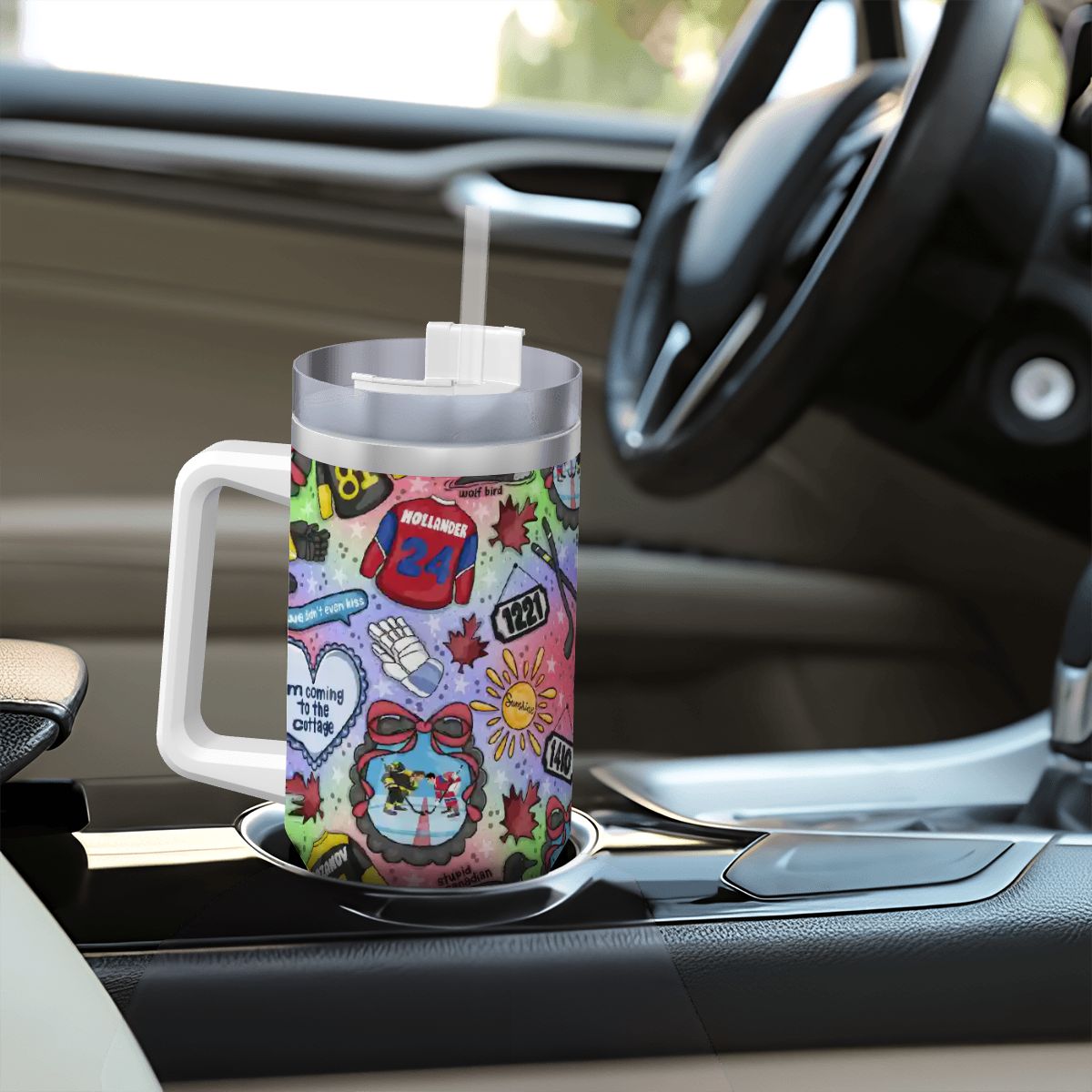 Heated Hockey mm romance bookish 40oz travel mug