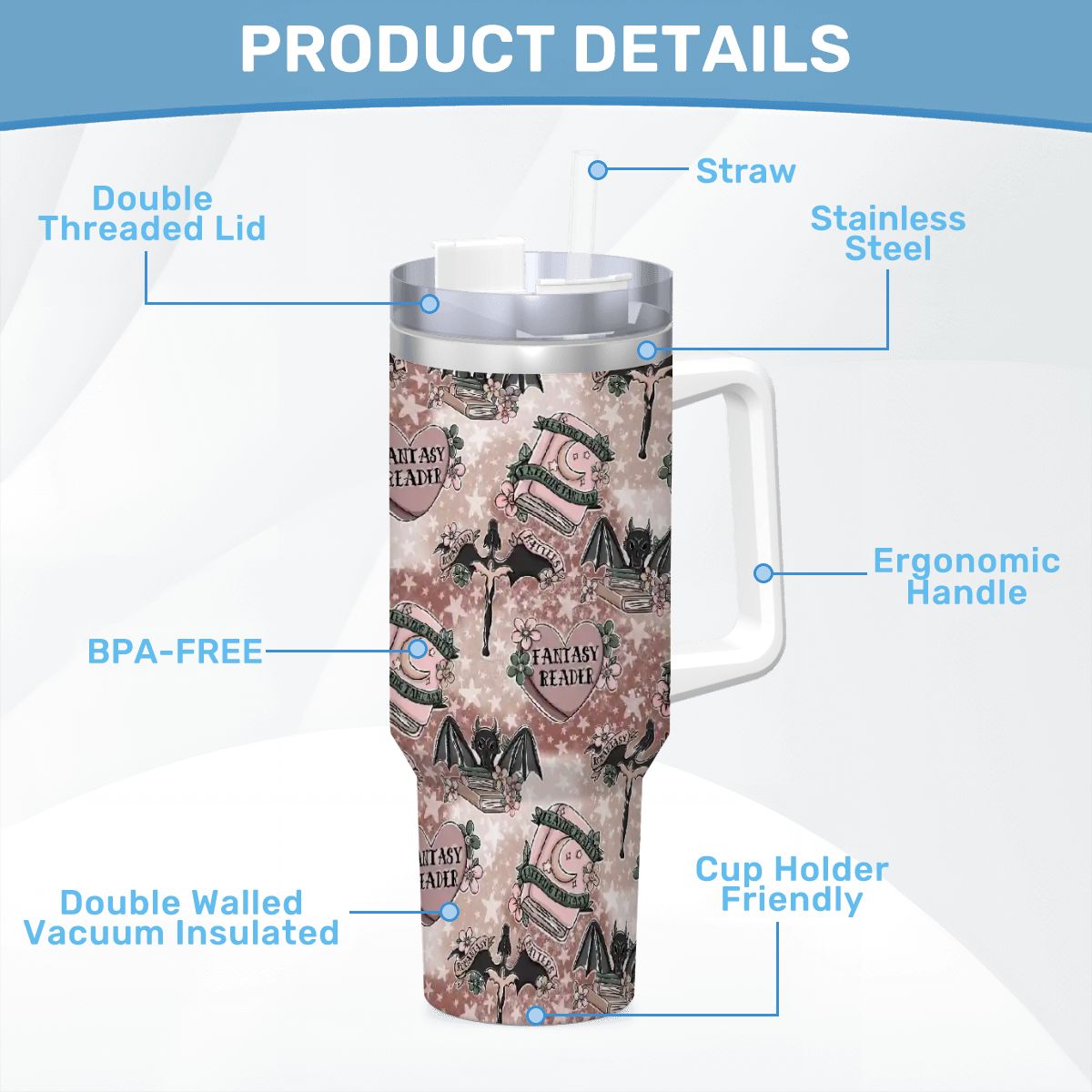 Fantasy matters romantasy bookish 40oz travel mug