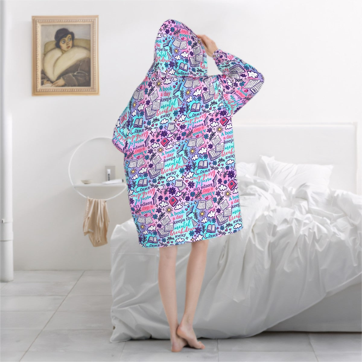 A book a day keeps the mental breakdown away hooded blanket. Please read product description