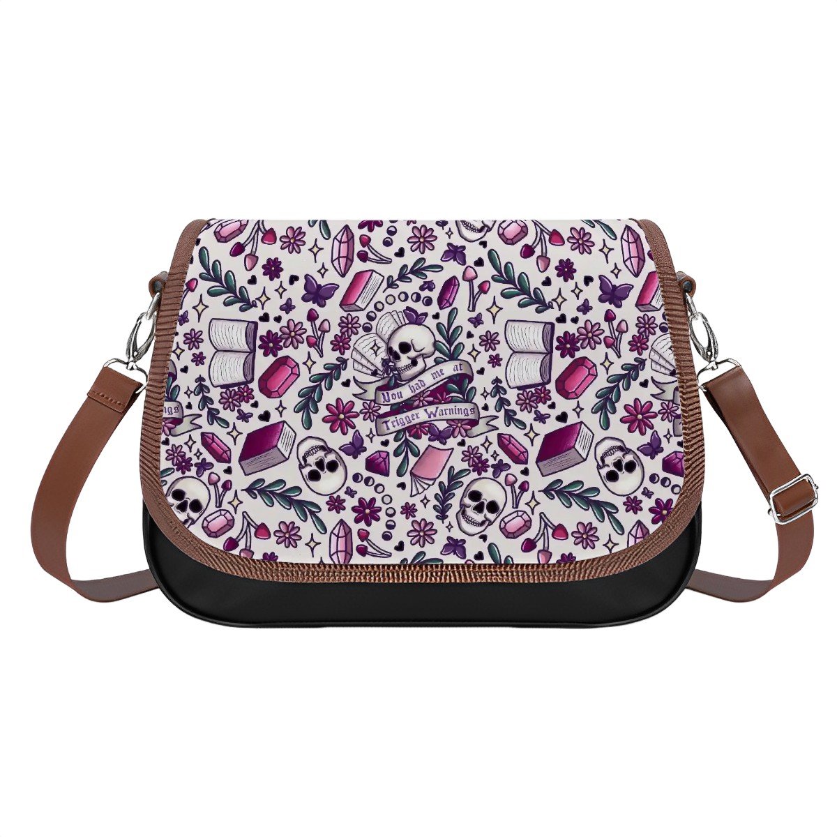 You had me at trigger warning vegan Leather Shoulder Bag dark romance reader handbag