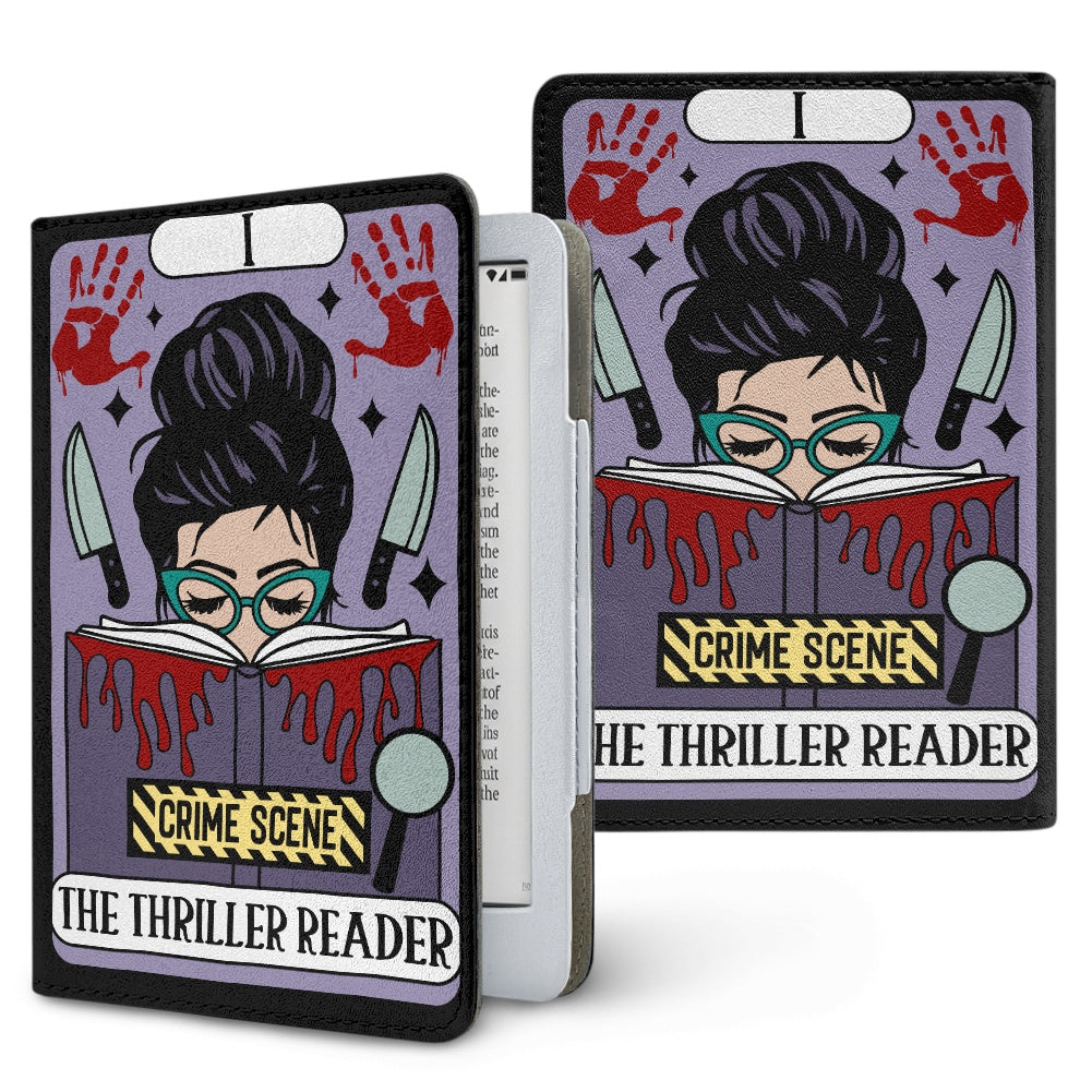 The thriller reader bookish vegan leather PU cover for Kindle paperwhite 11th 12th gen
