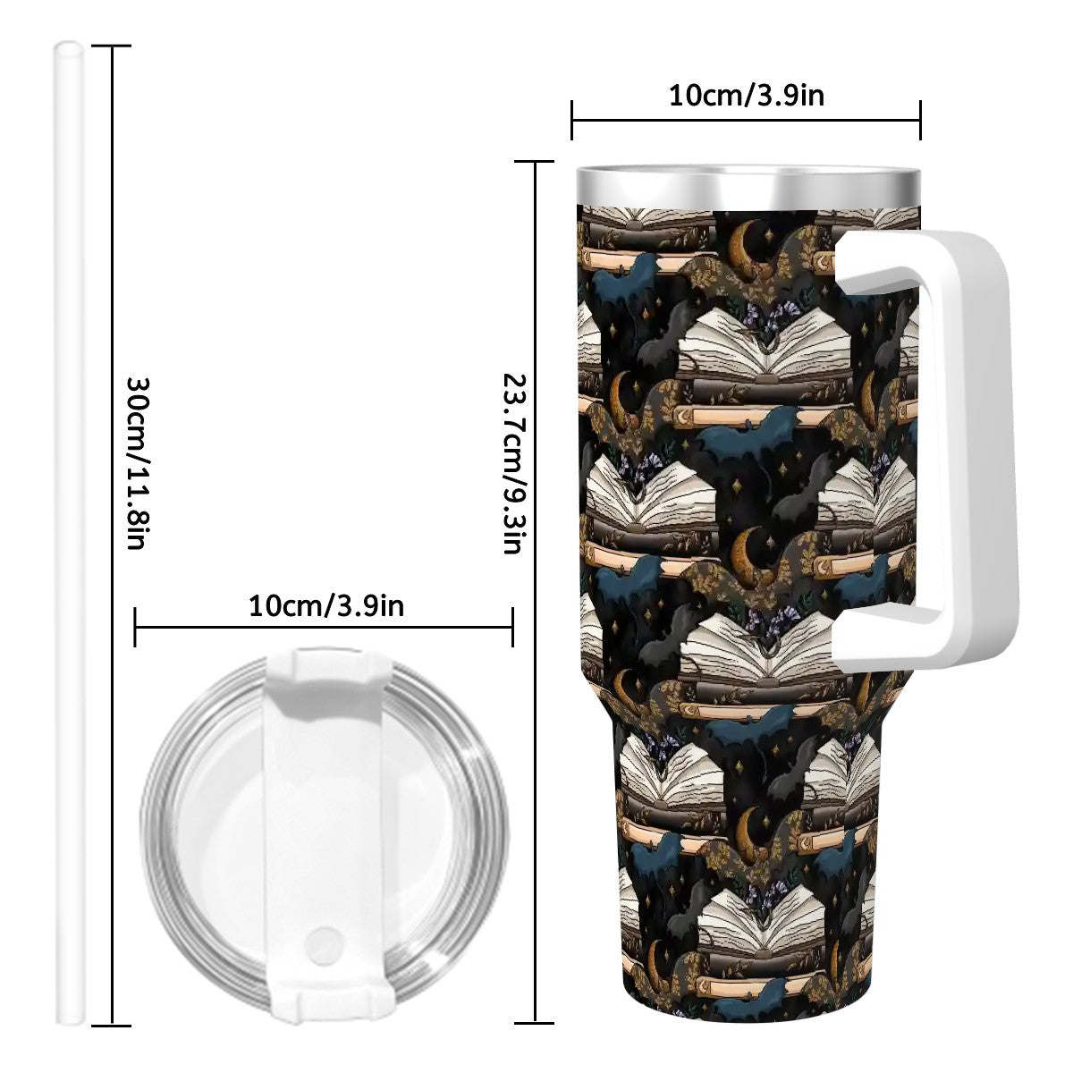 Book dragons at night bookish travel mug 40oz
