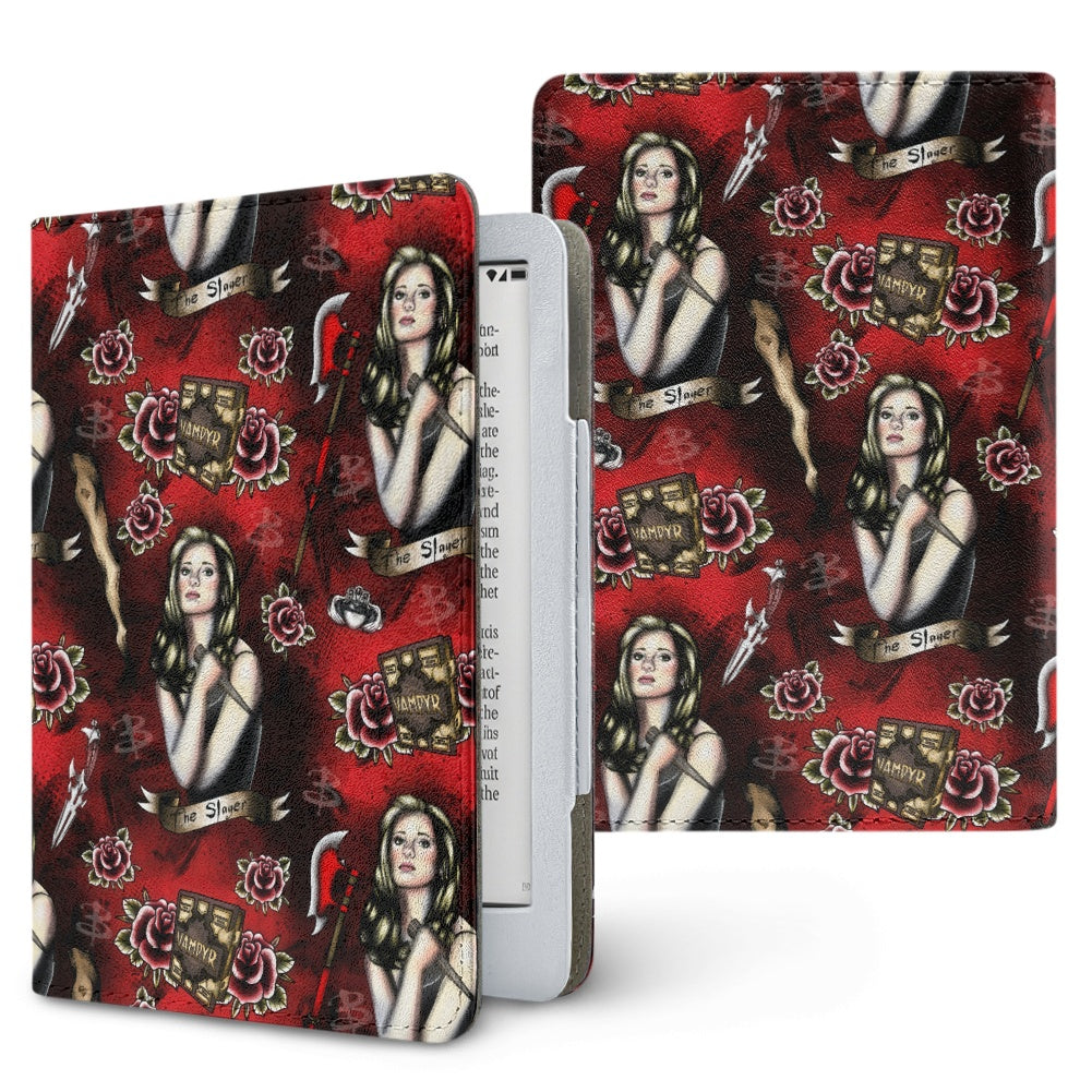 The Slayer PU cover for Kindle paperwhite 11th 12th gen vegan leather wallet style case