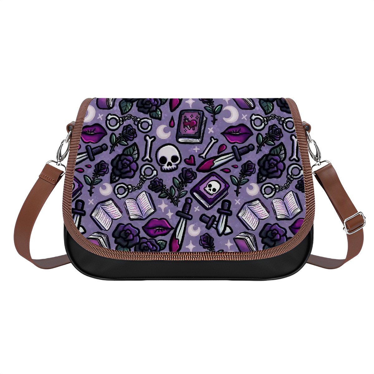 Here for the villian bookish vegan Leather Shoulder Bag dark romance lover handbag