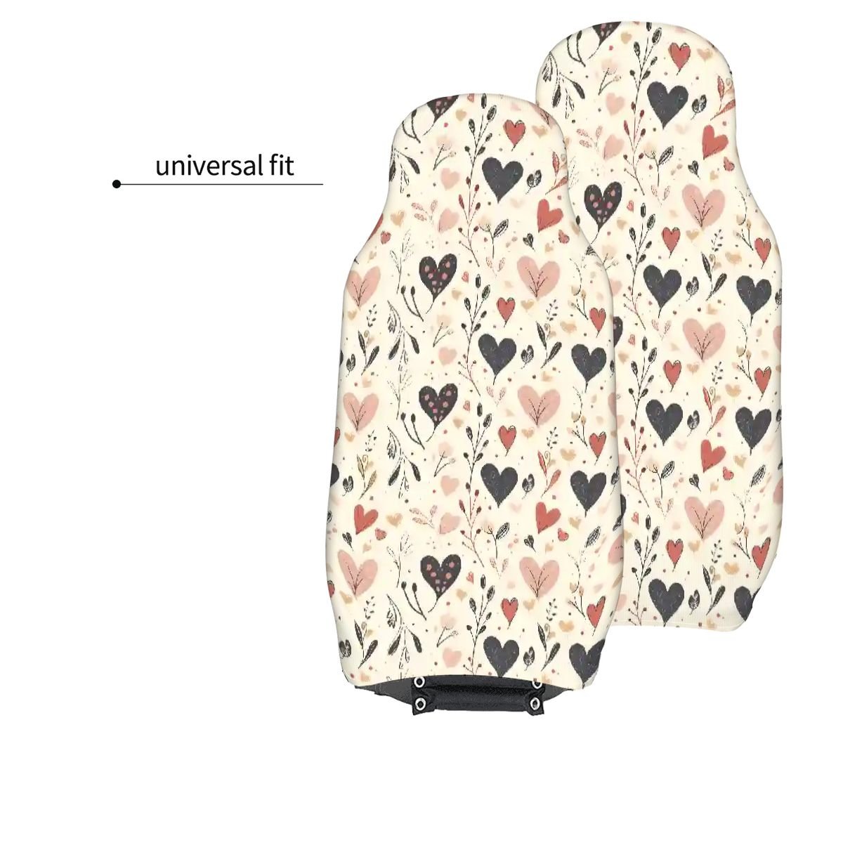 Vintage hearts Car Front Seat Covers