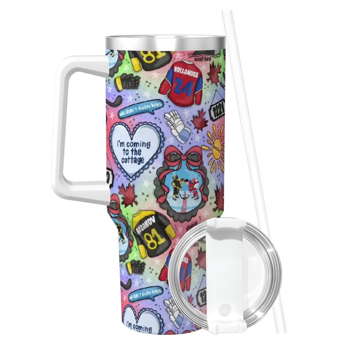 Heated Hockey mm romance bookish 40oz travel mug