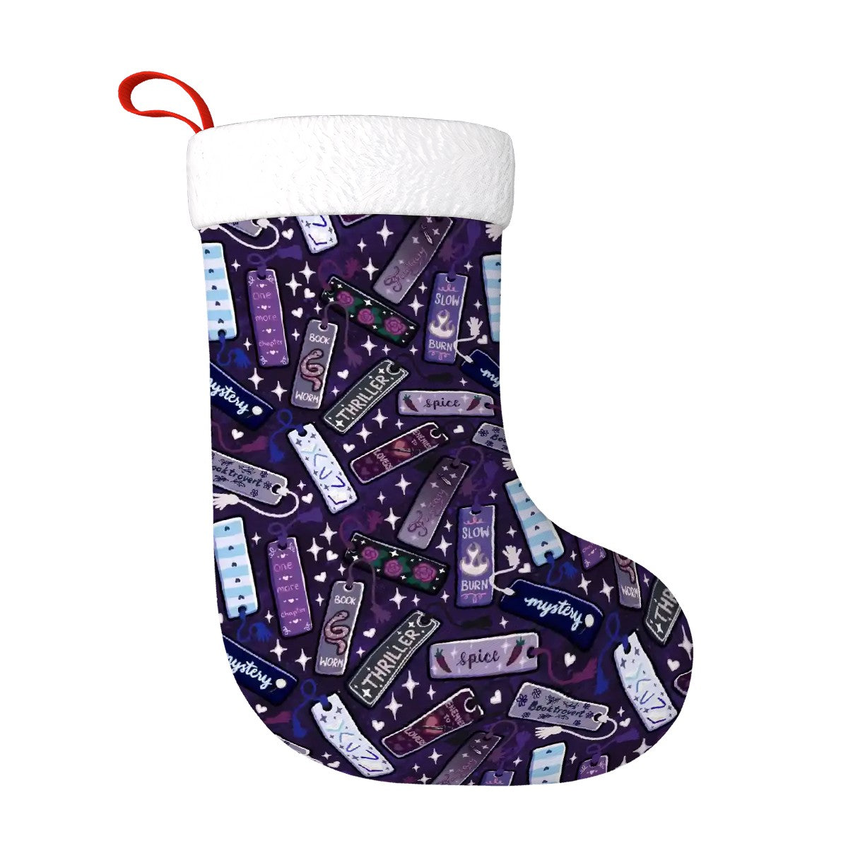 Book marks genres and tropes bookish Plush Christmas Stockings