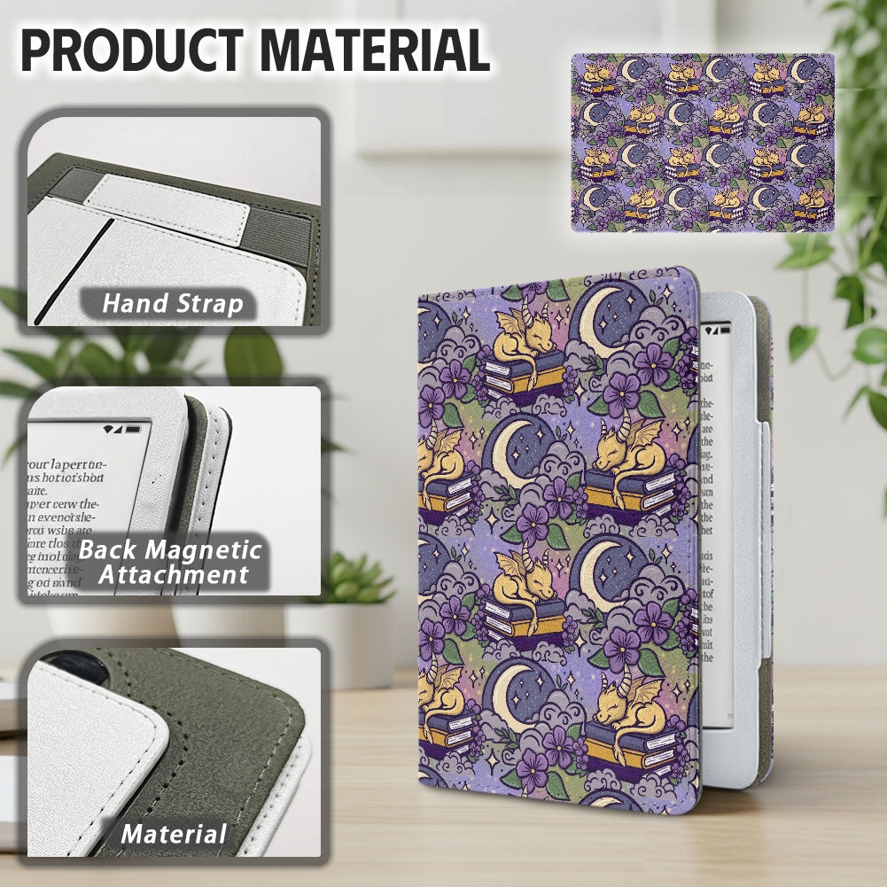 Sleeping gold book dragon bookish PU cover for Kindle paperwhite 11th and 12th gen