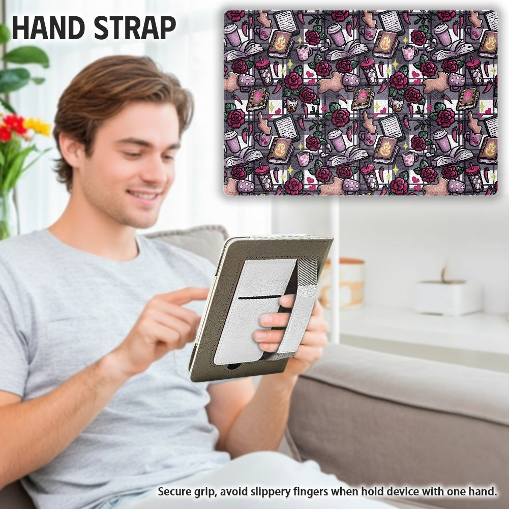 Smut and coffee PU cover for Kindle paperwhite 11th 12th gen vegan leather wallet style case