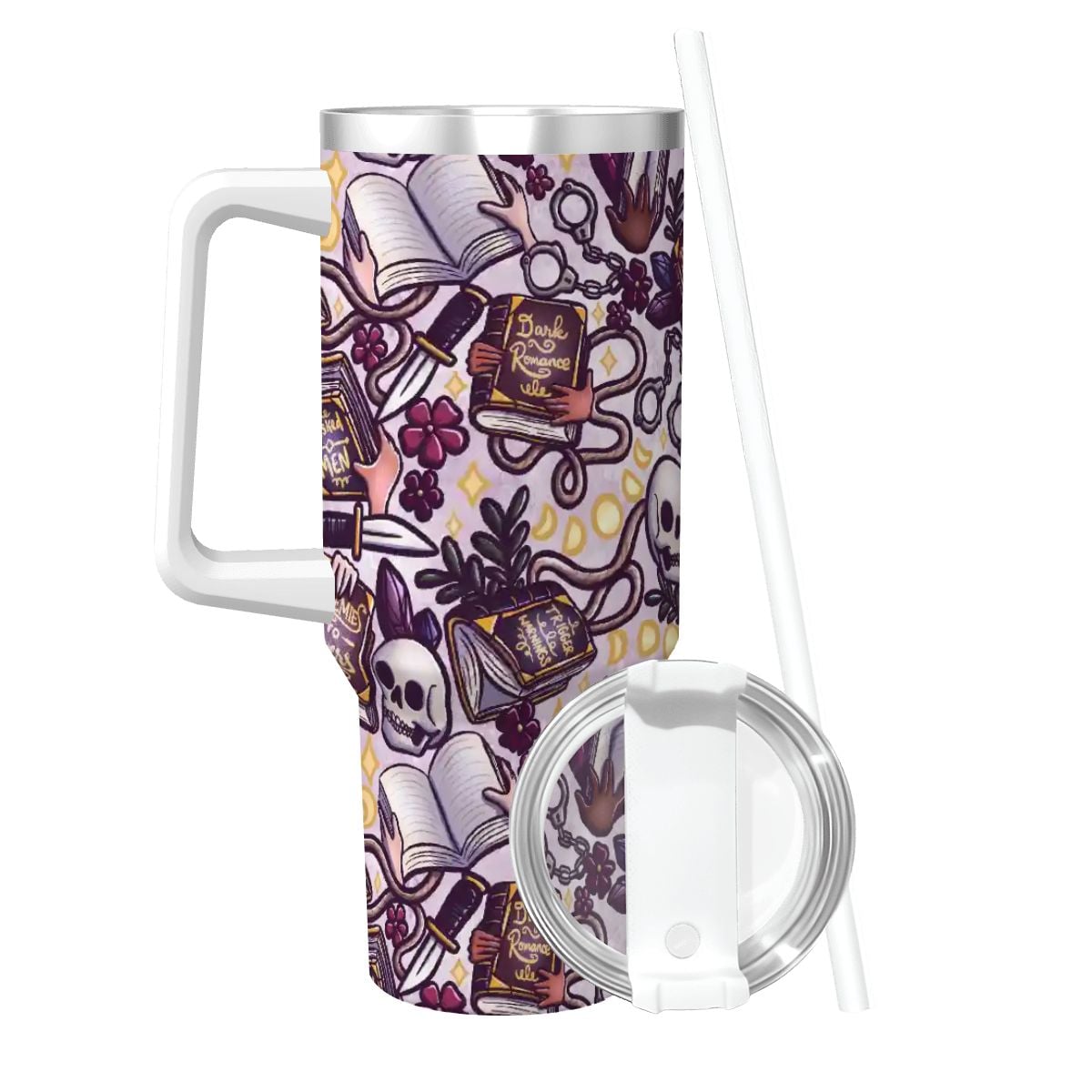 Dark romance bookish travel mug 40oz