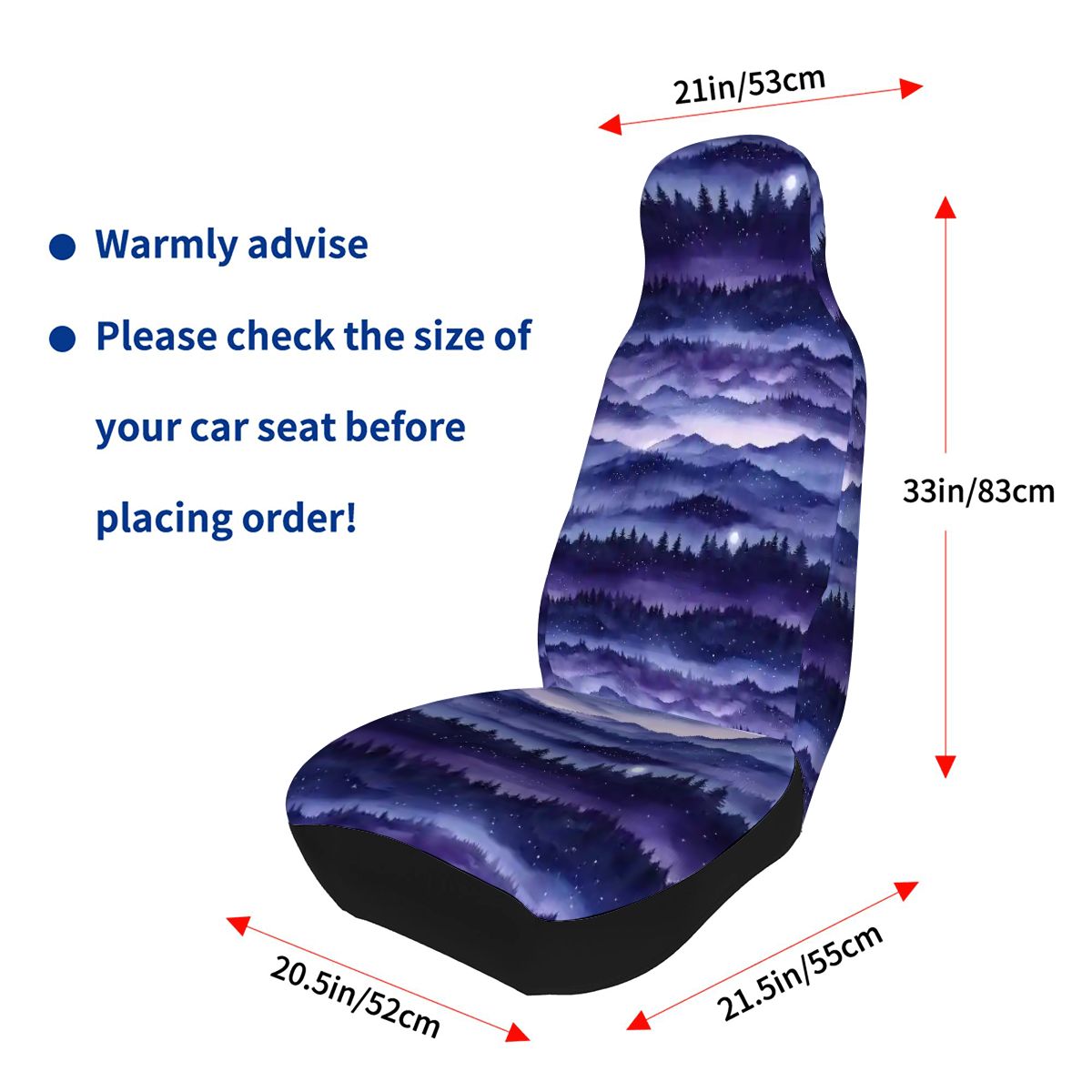 Navy horizon Car Front Seat Covers