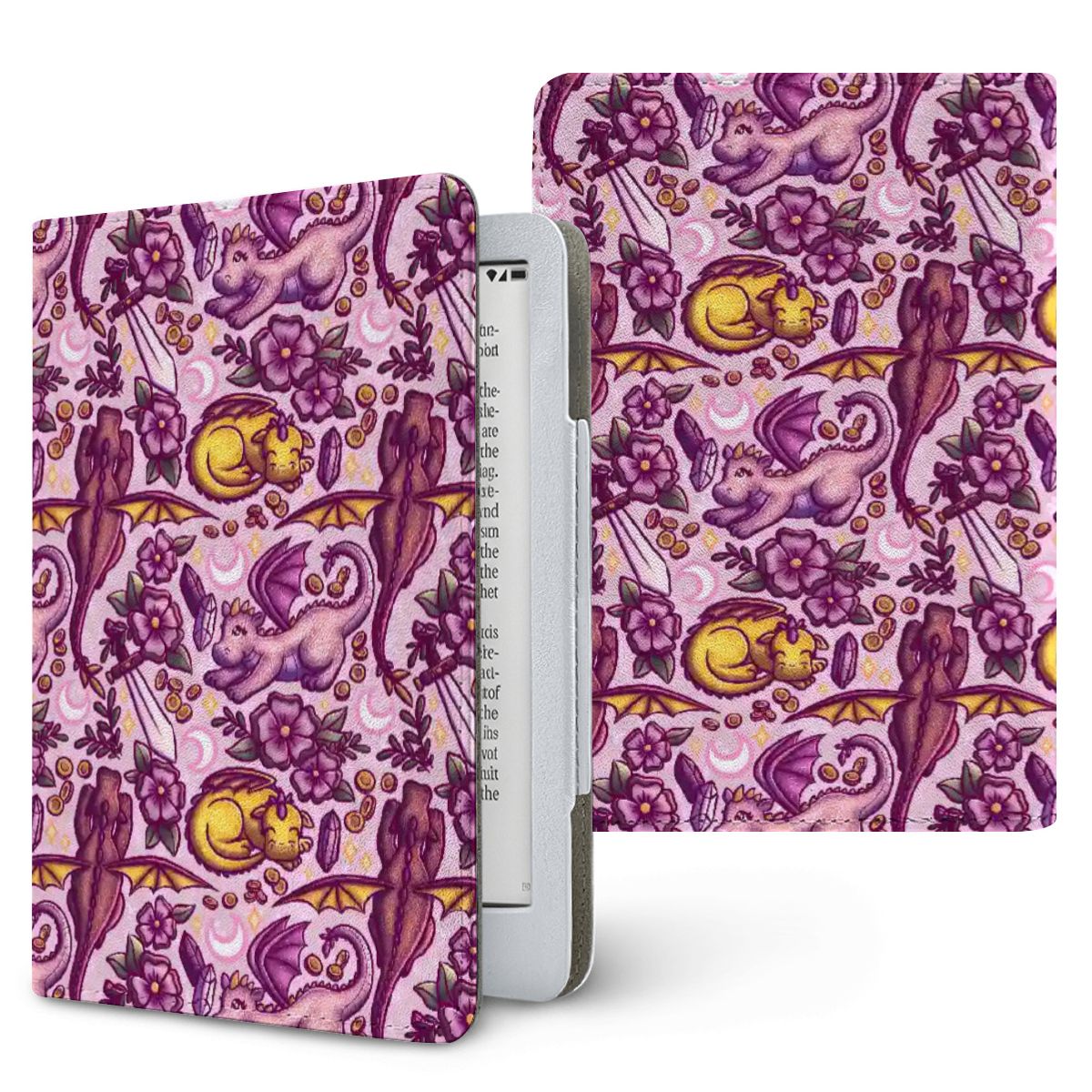 Dragons and swords romantasy fantasy kindle case for paperwhite 11th 12th gen and coloursoft