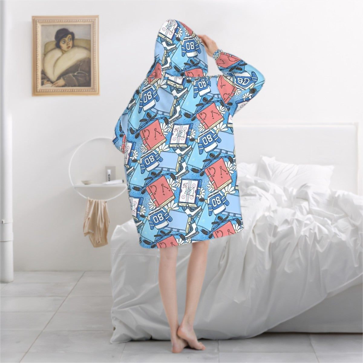 Hockey romance bookish blanket hoodie