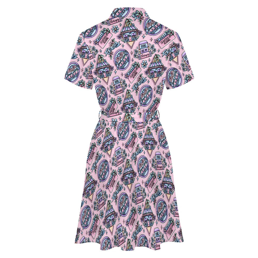 Pink bookish tattoo bookish shirt dress